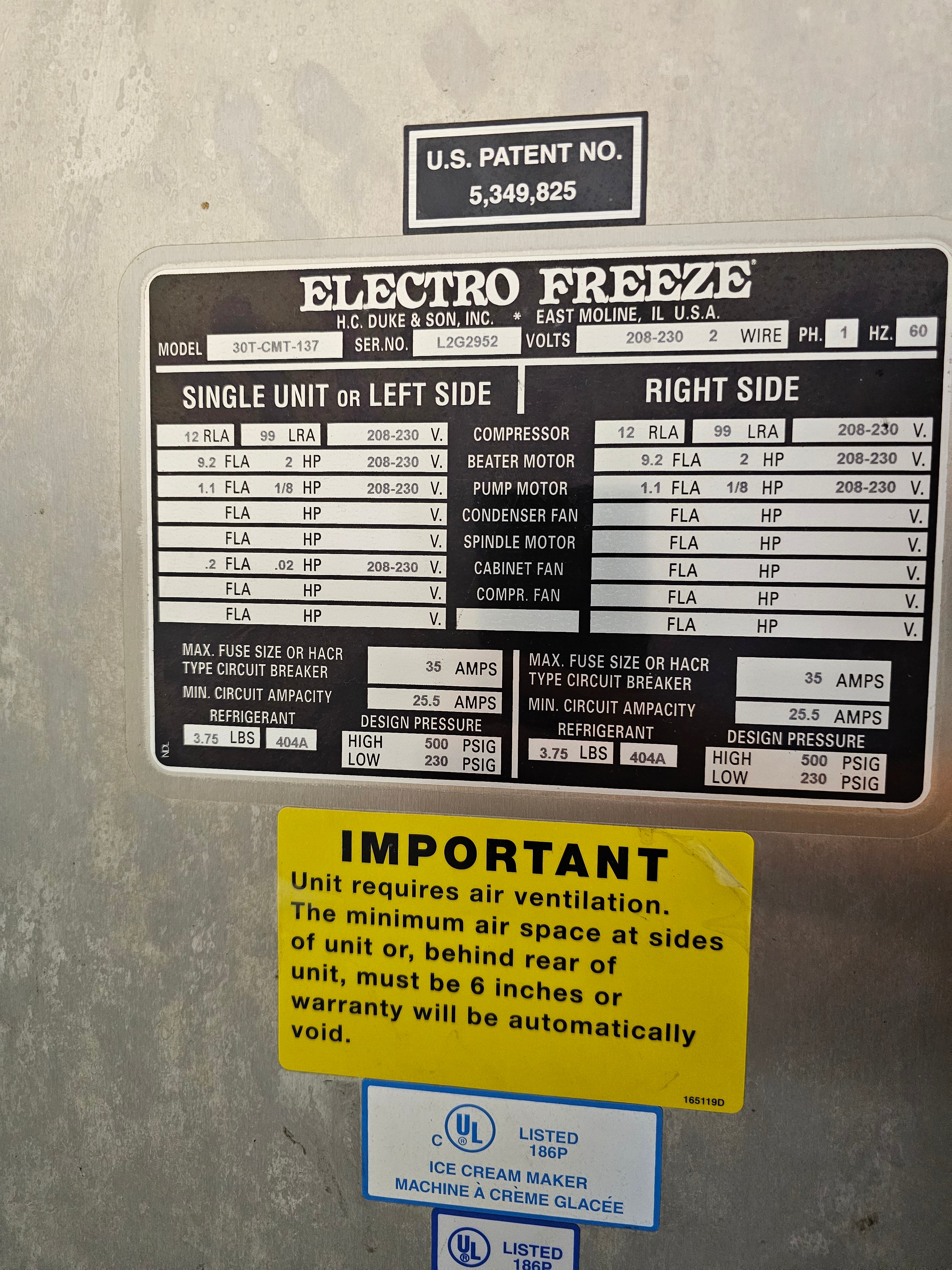 2017 Electro Freeze Flavor Fuzionate 9 Flavors 44RMTFB 1ph water pressurized (shipping is extra, check or wire payment only)