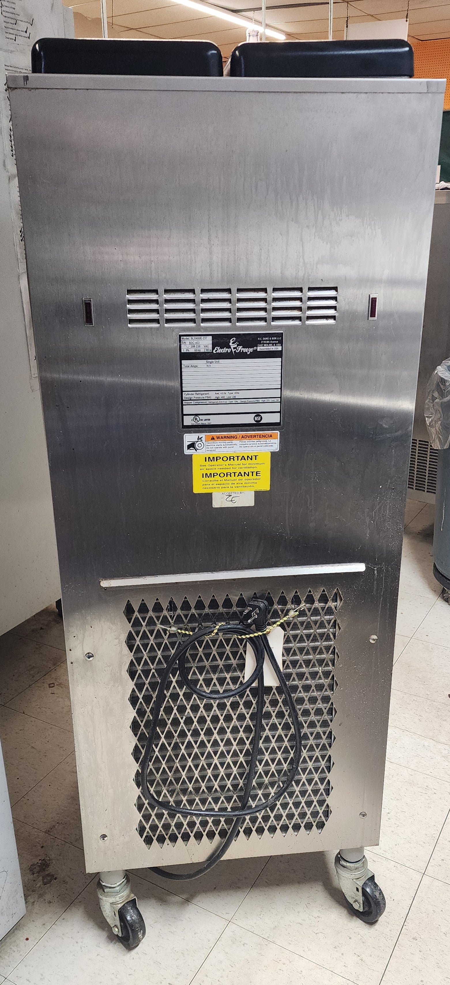 2020 SLX400E Electro Freeze 1ph air (shipping is extra, check or wire payment only)