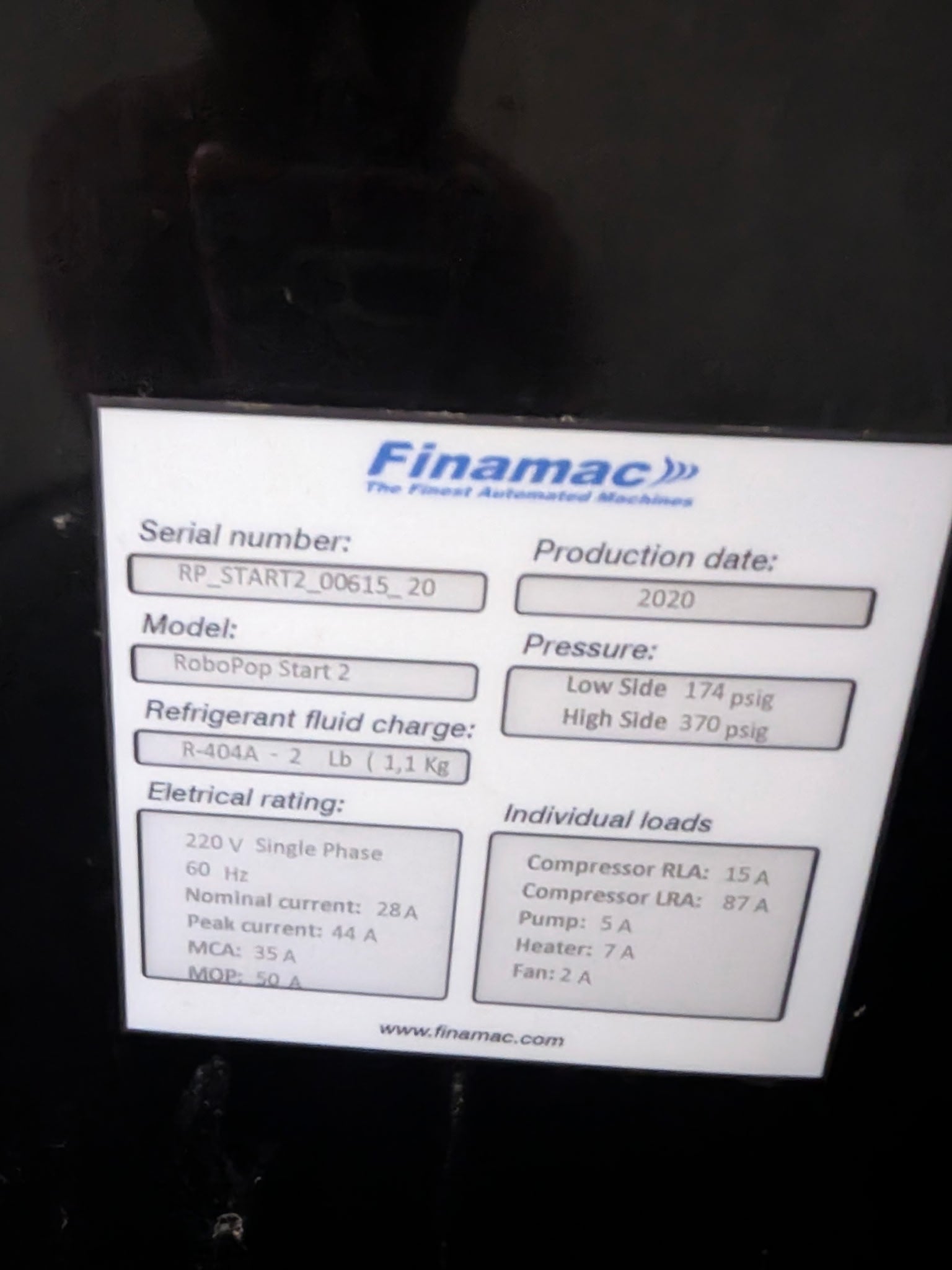 2020 Finamac Robopop Start 1 phase air cooled