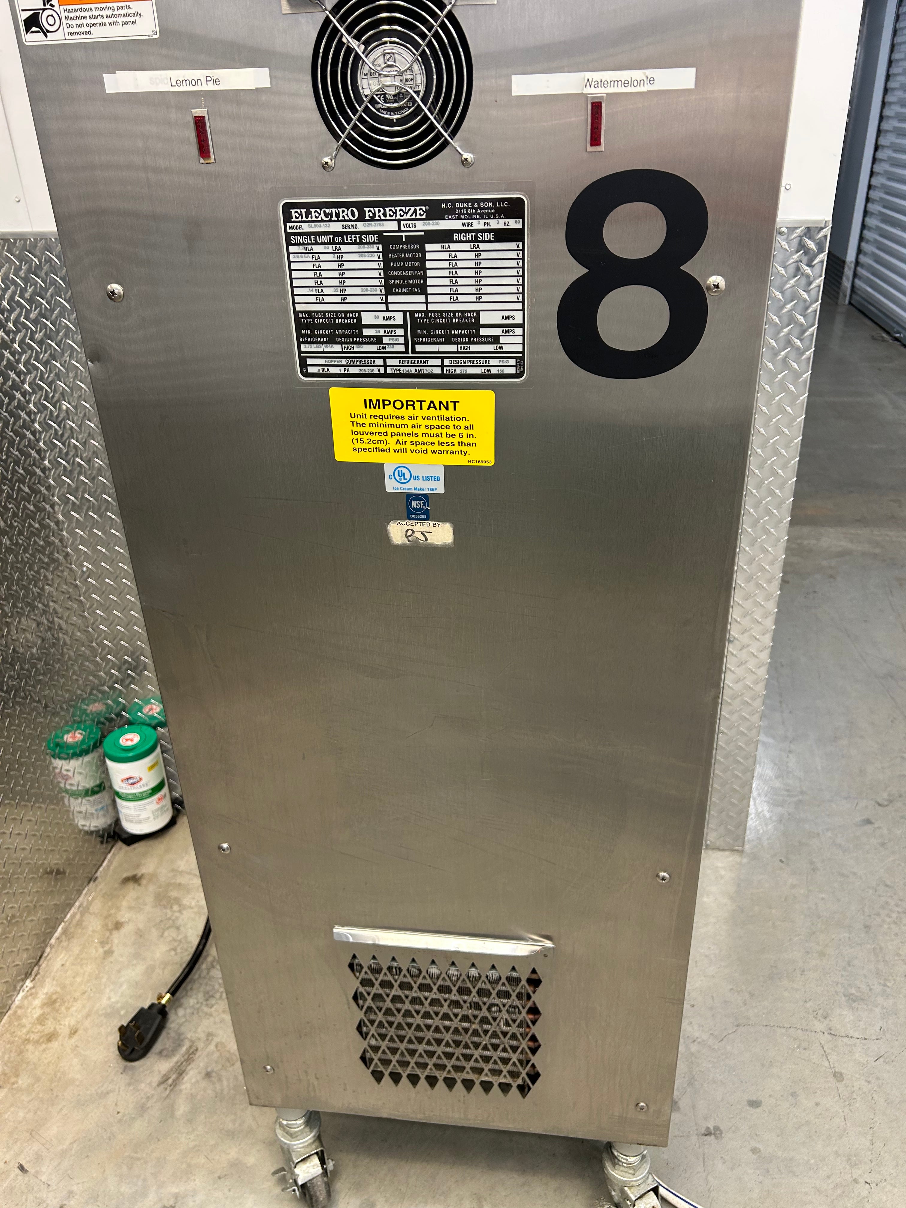 2012 Electro Freeze SL500 3ph water