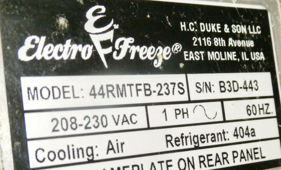 2021 Electrofreeze 44RMTFB 9 Flavor Fuzionate w warranty