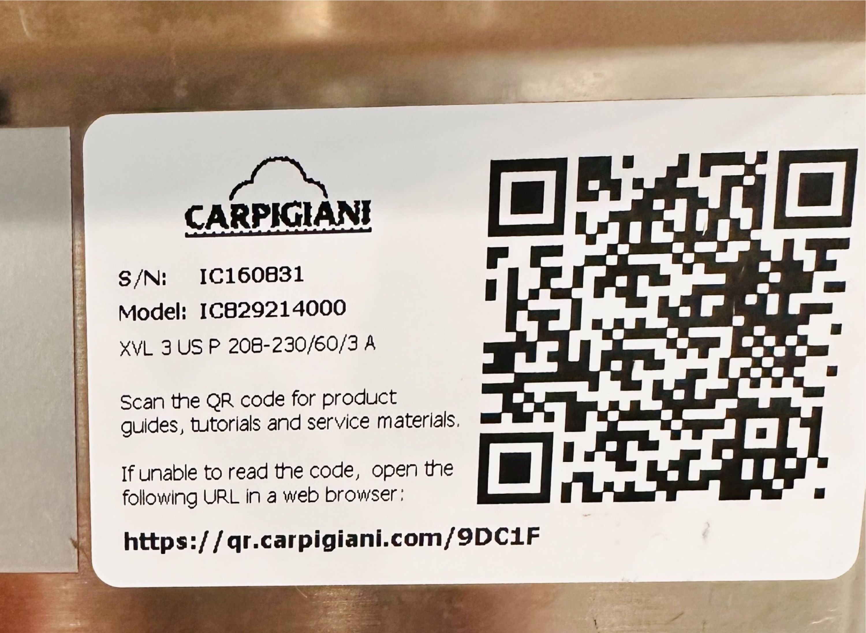 2019 Carpigiani XVL3 3ph air