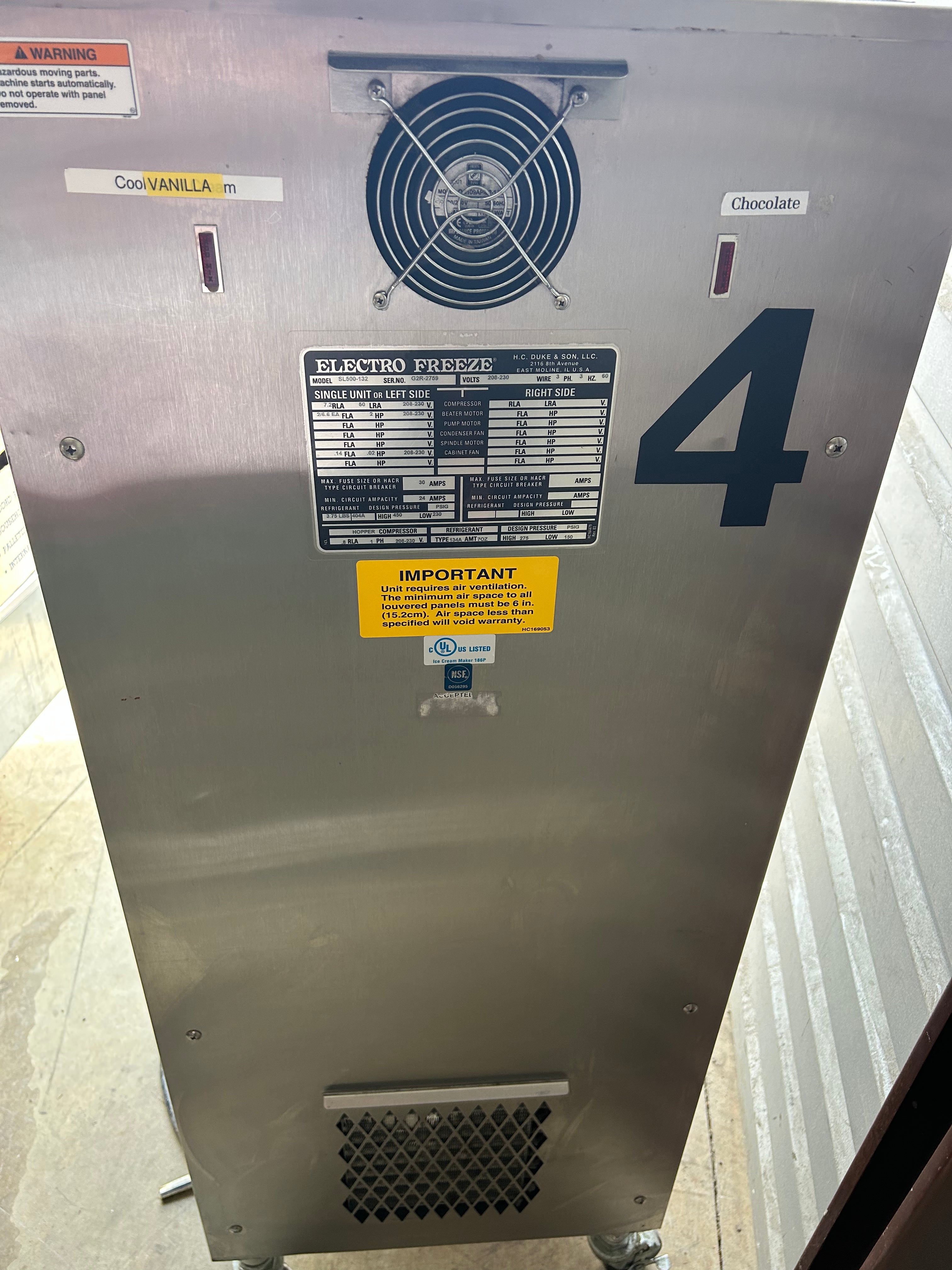 2012 Electro Freeze SL500 3ph water