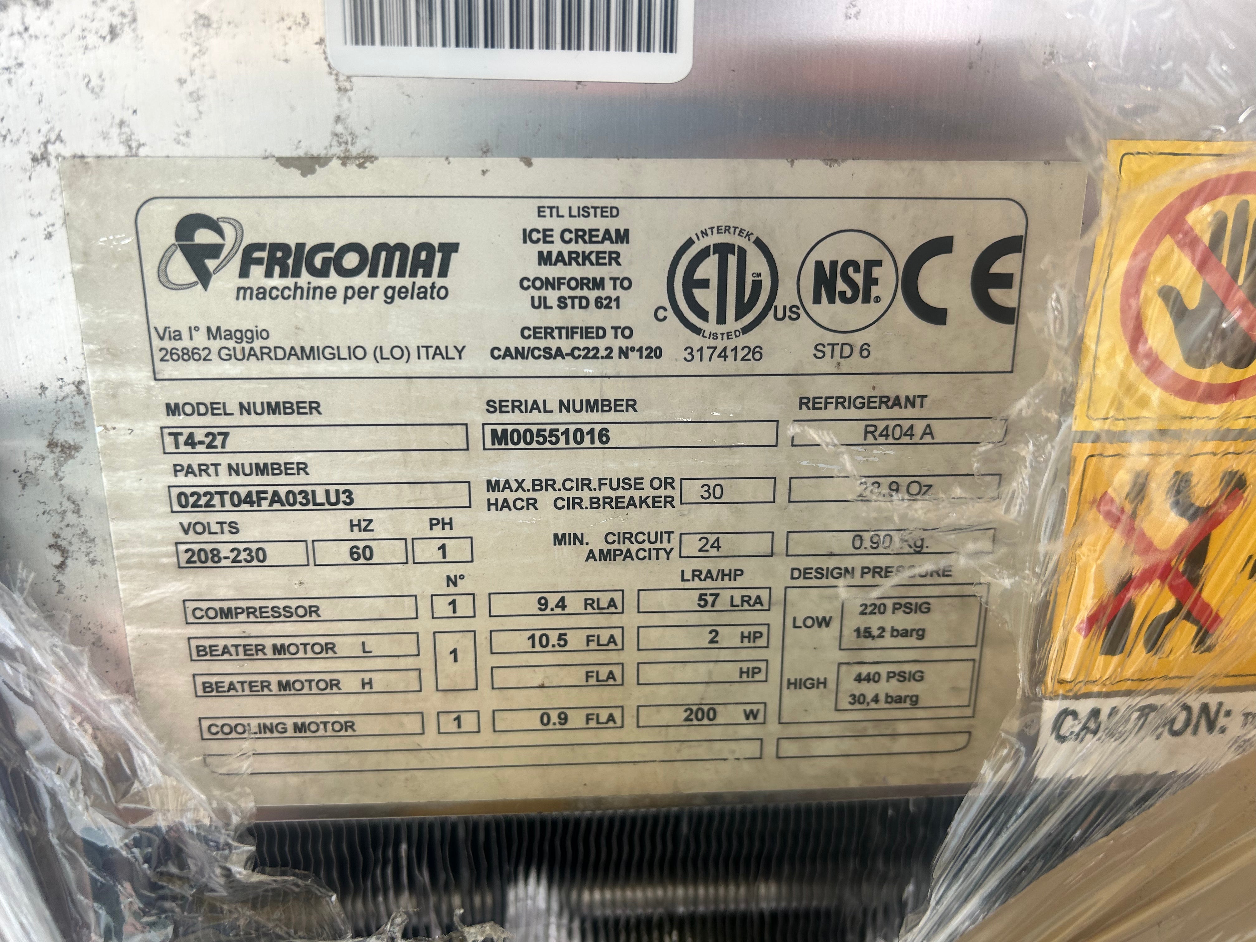Frigomat T4-27 Batch Freezer