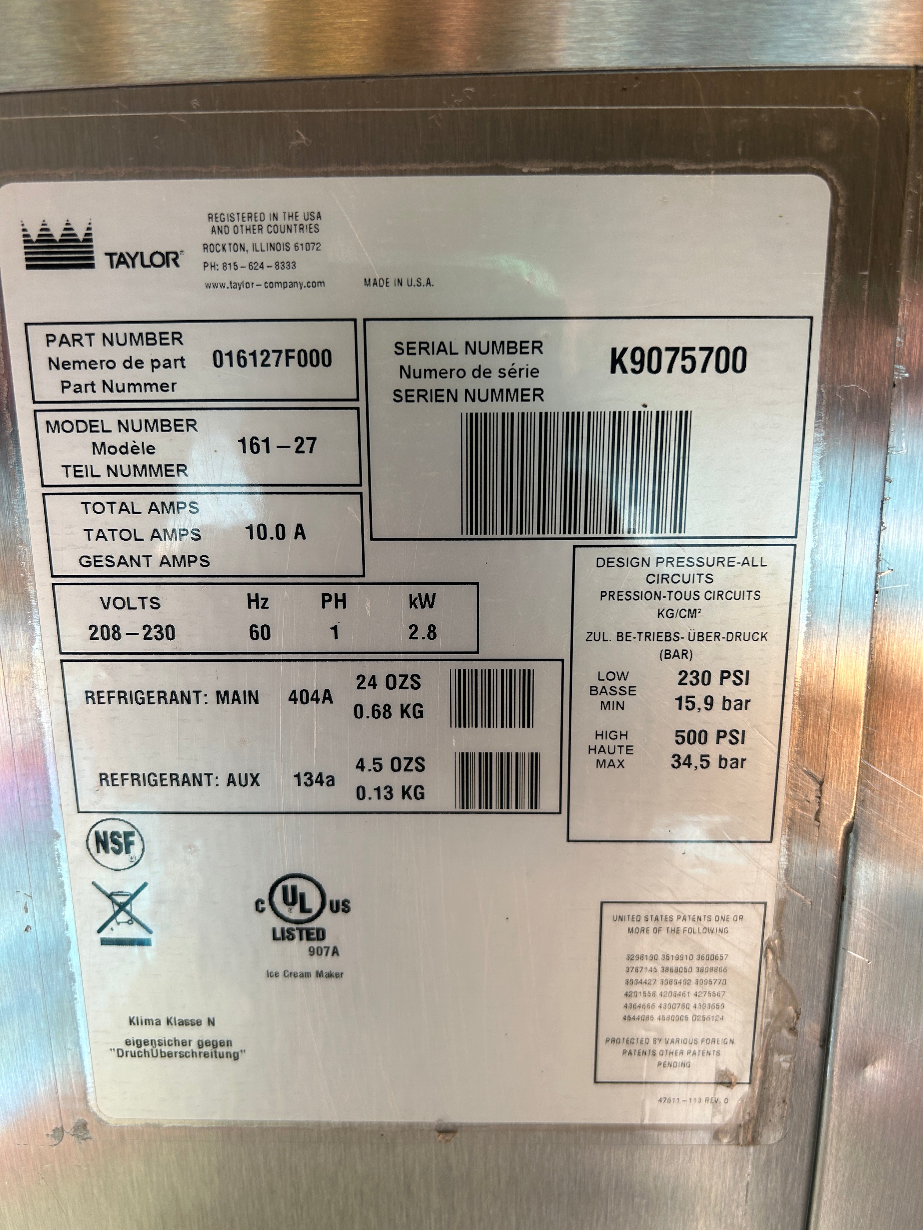 2009 Taylor 161 1ph air