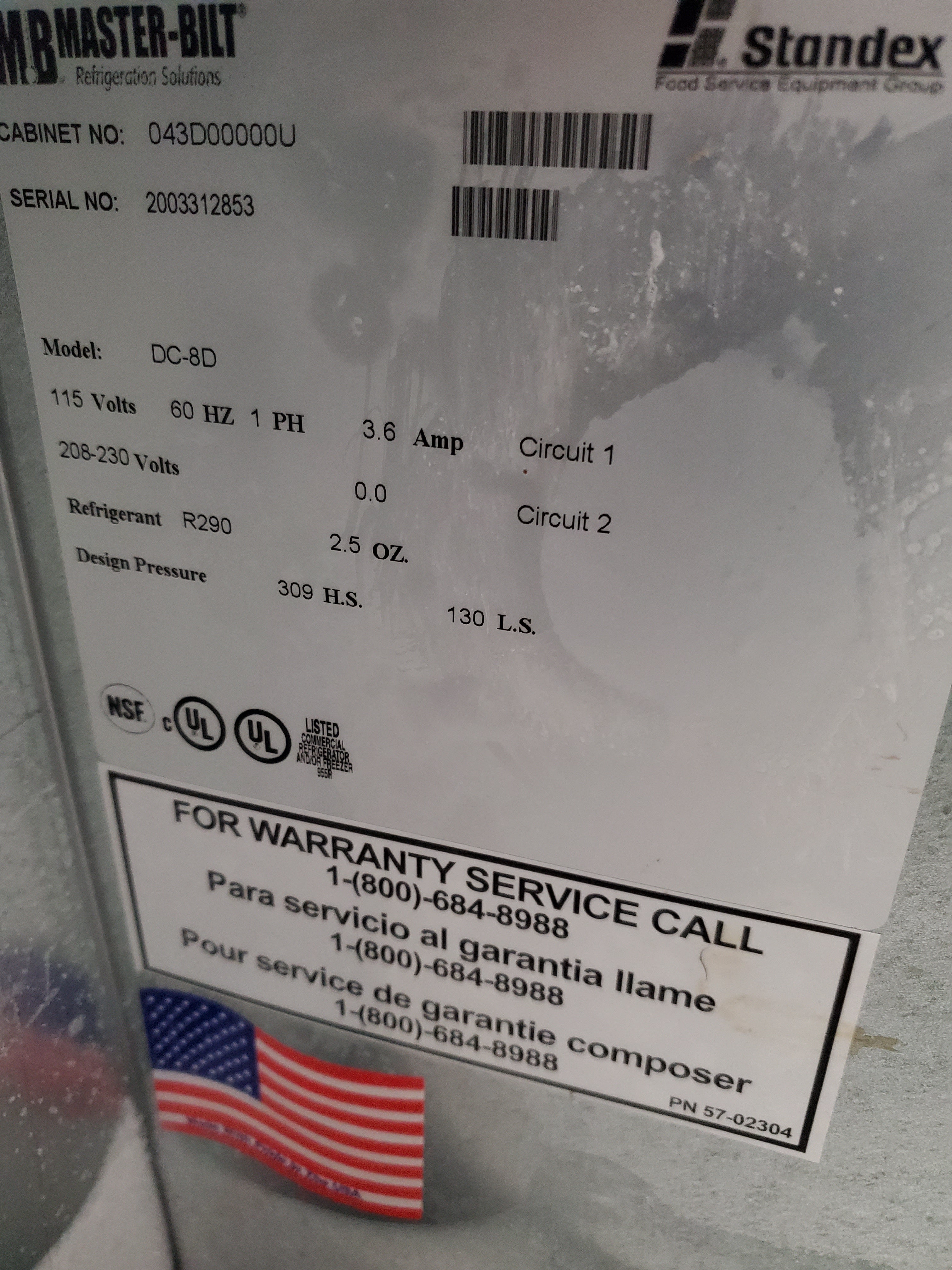 2020 Masterbilt Conventional Cabinet DC-8D