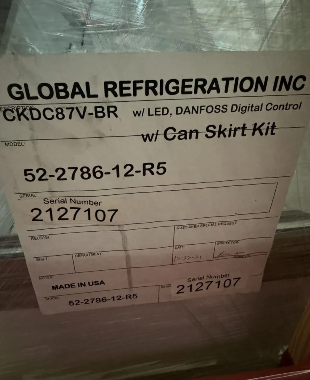 2021 Global CKDC87-V-BR Never used ((payment is with check or wire transfer plus shipping)