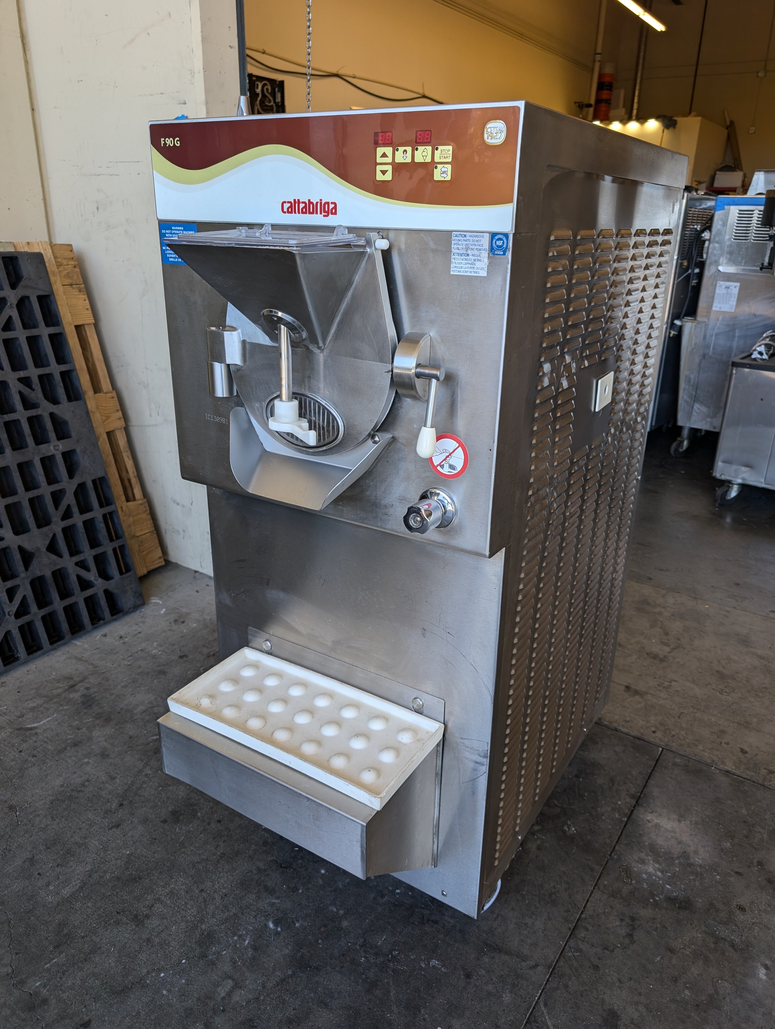 2017 Cattabriga F90 G 20 Quart Gelato Batch Freezer 3 Phase Water Cooled