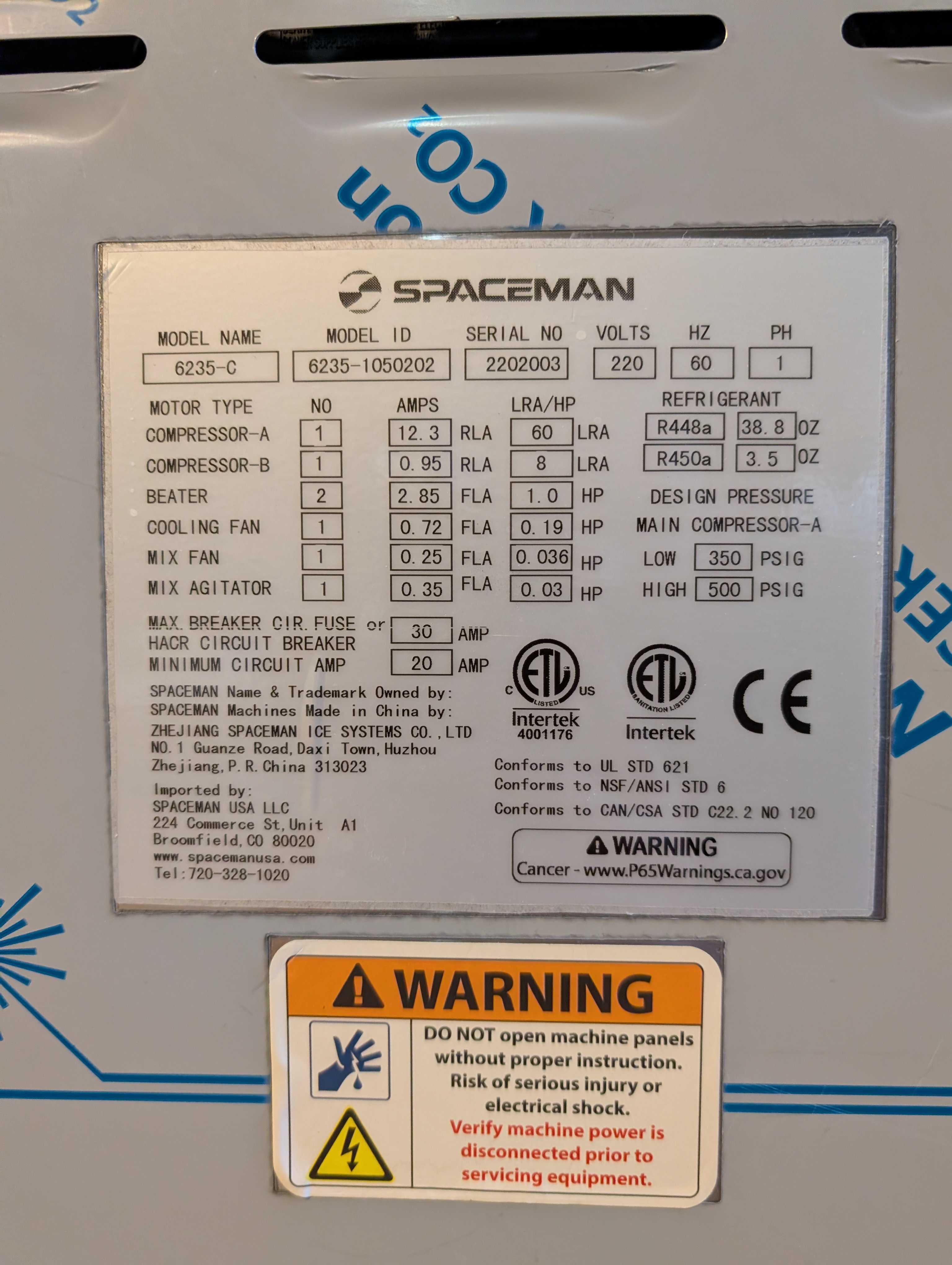 2022 Spaceman 6235-C 1 ph air