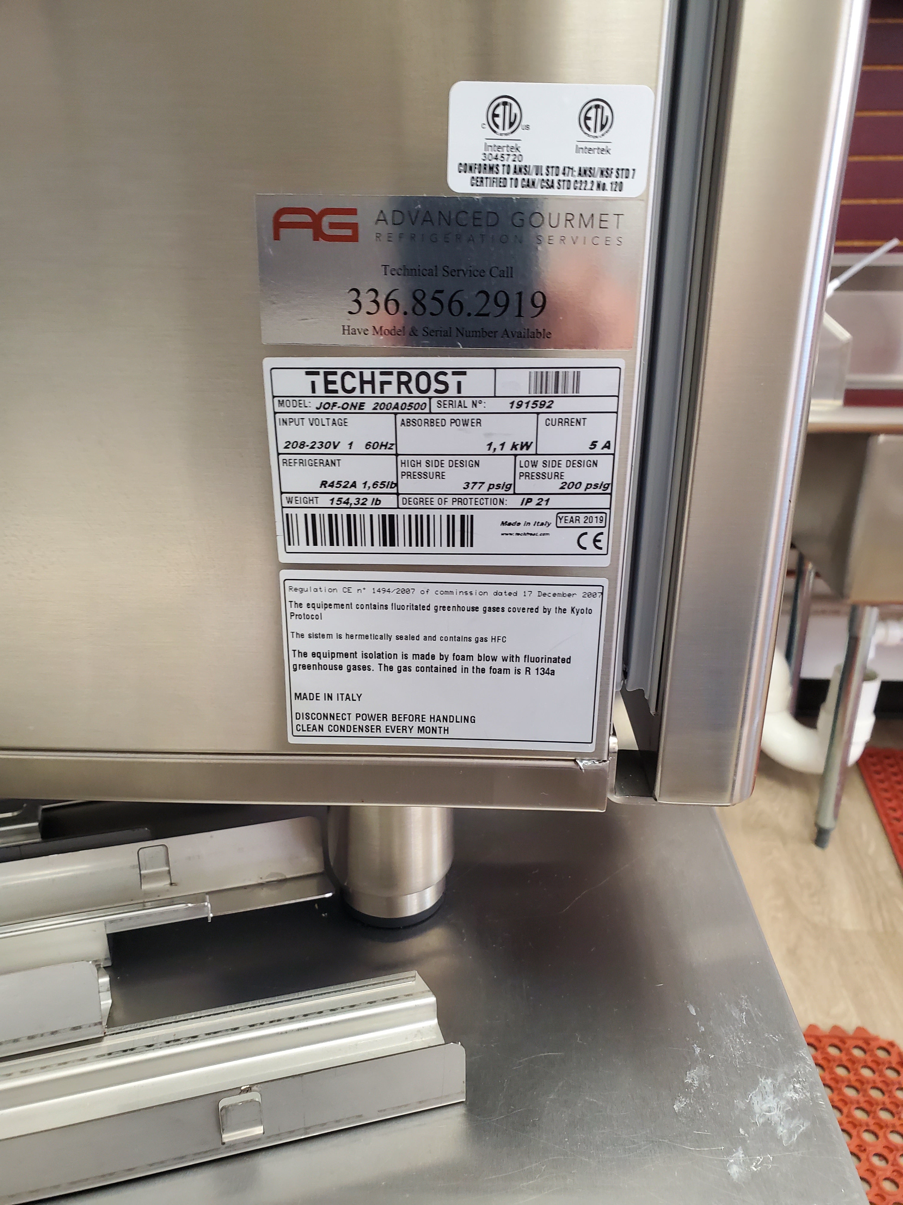 2019 Jof One Blast Freezer