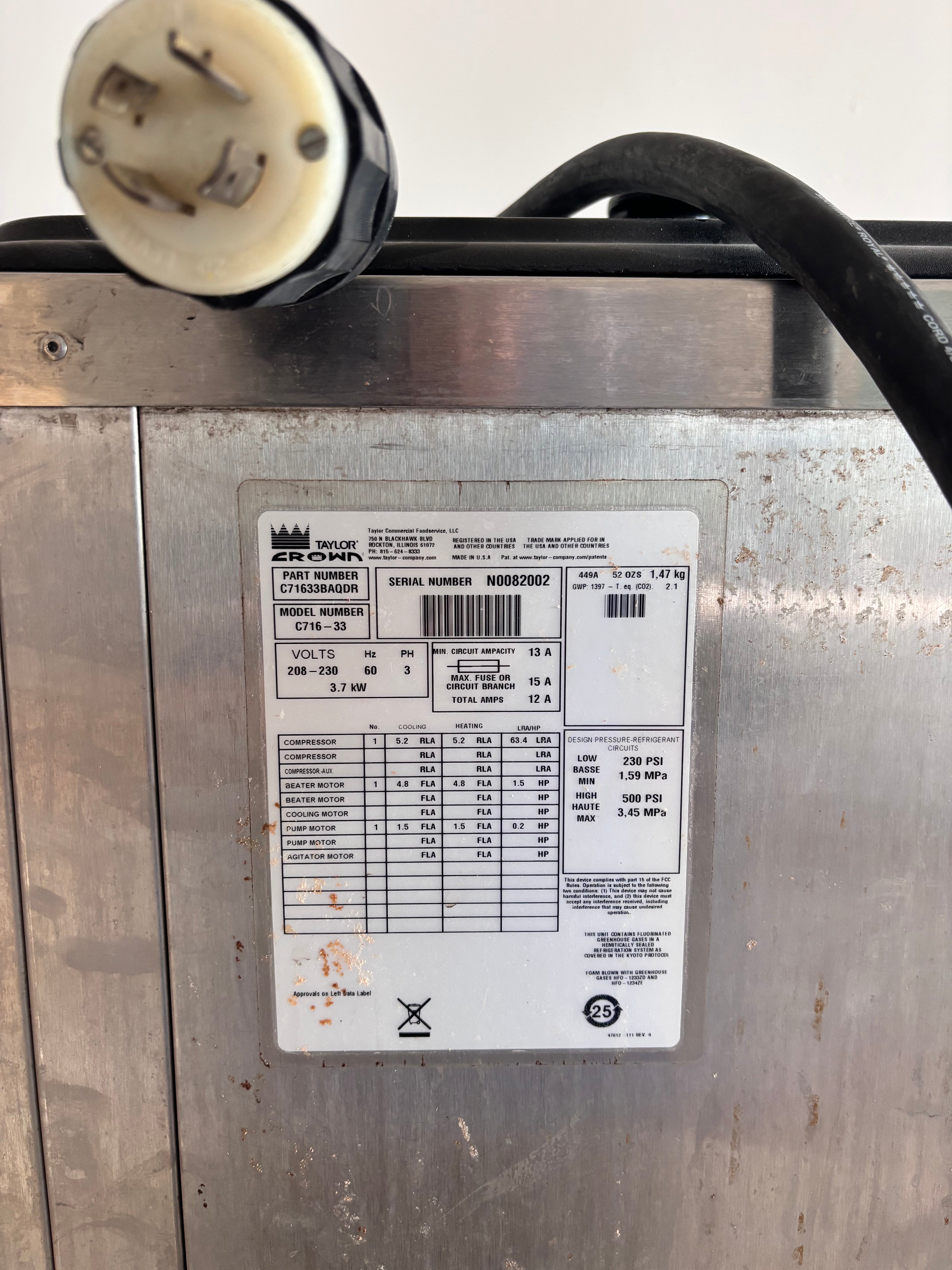 2020 Taylor C716 3ph air