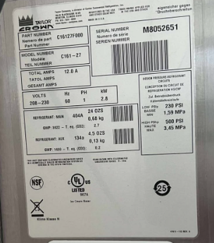 2018 Taylor C161-27 1ph air refurbished table top soft serve machine