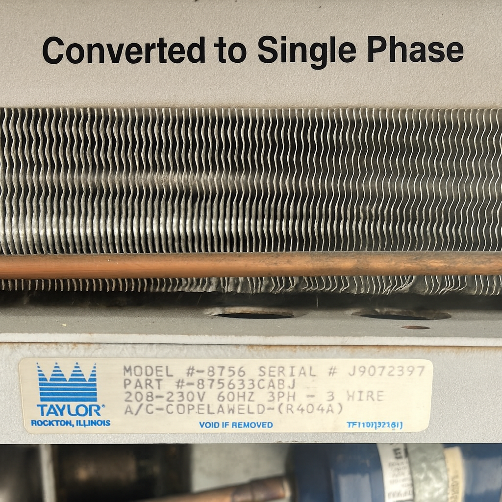 Refurbished Taylor 8756-27 1ph air cooled w extended warranty