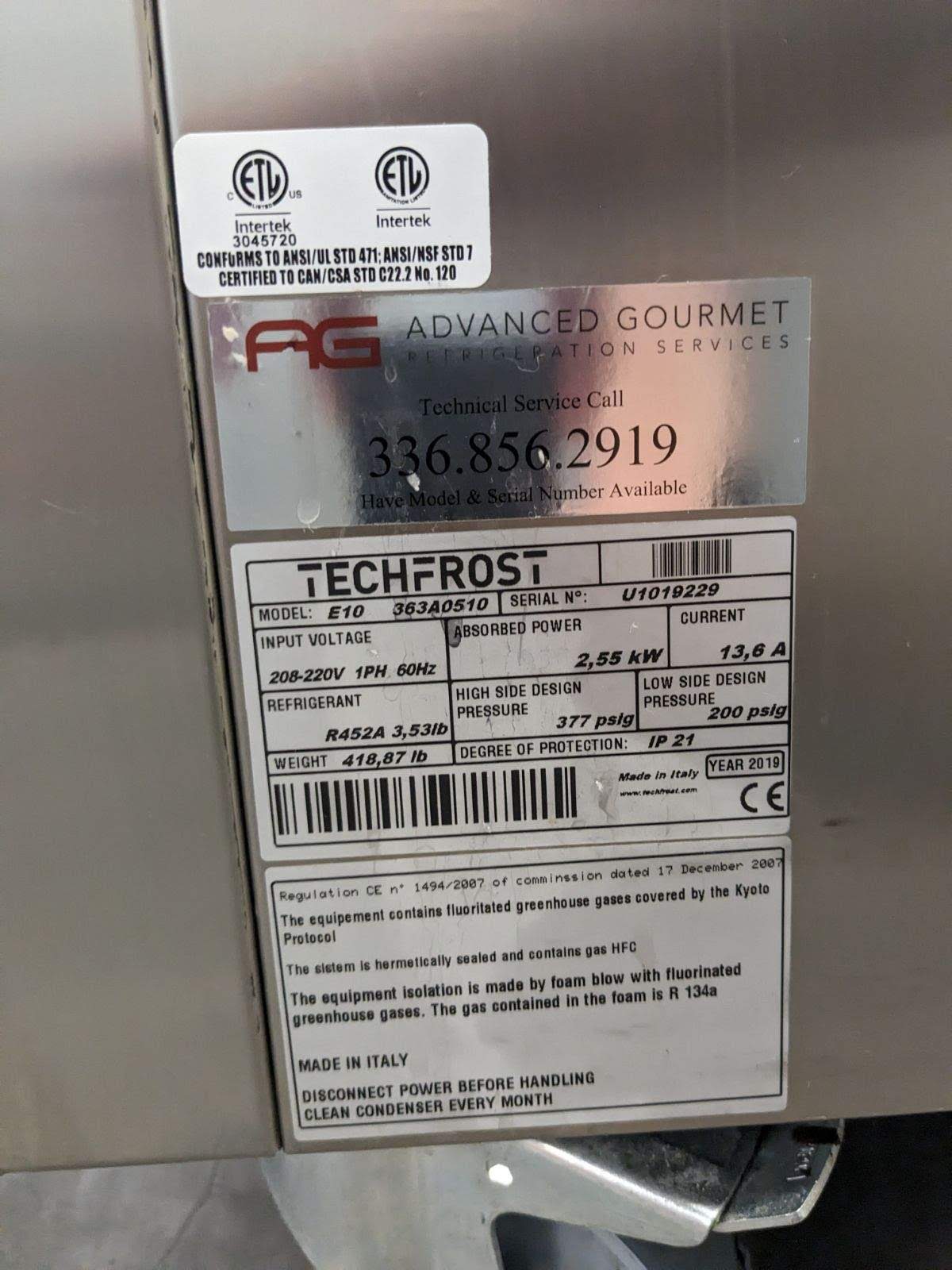 2020 (2015) Coldelite Vari0 Classic 8 Heat/Batch Combo + Techfrost E10 Blast Freezer (check or wire payment only shipping extra)