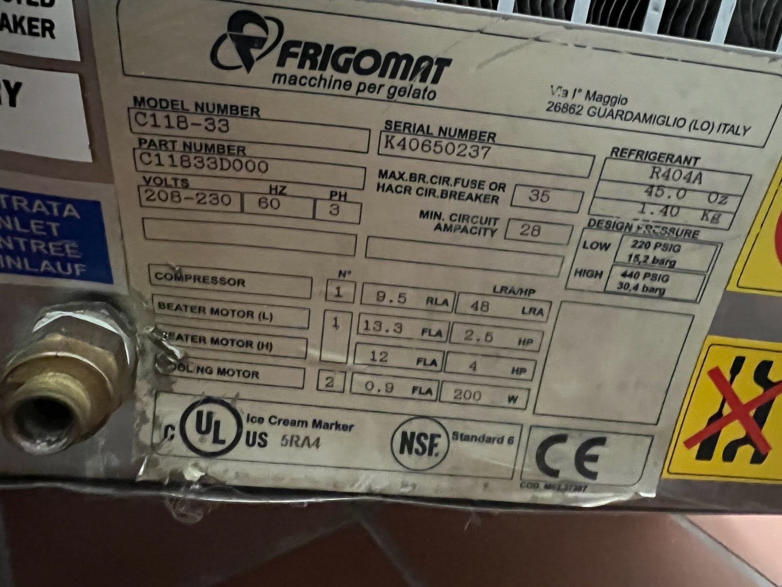 2004 Taylor C118-33 3ph air