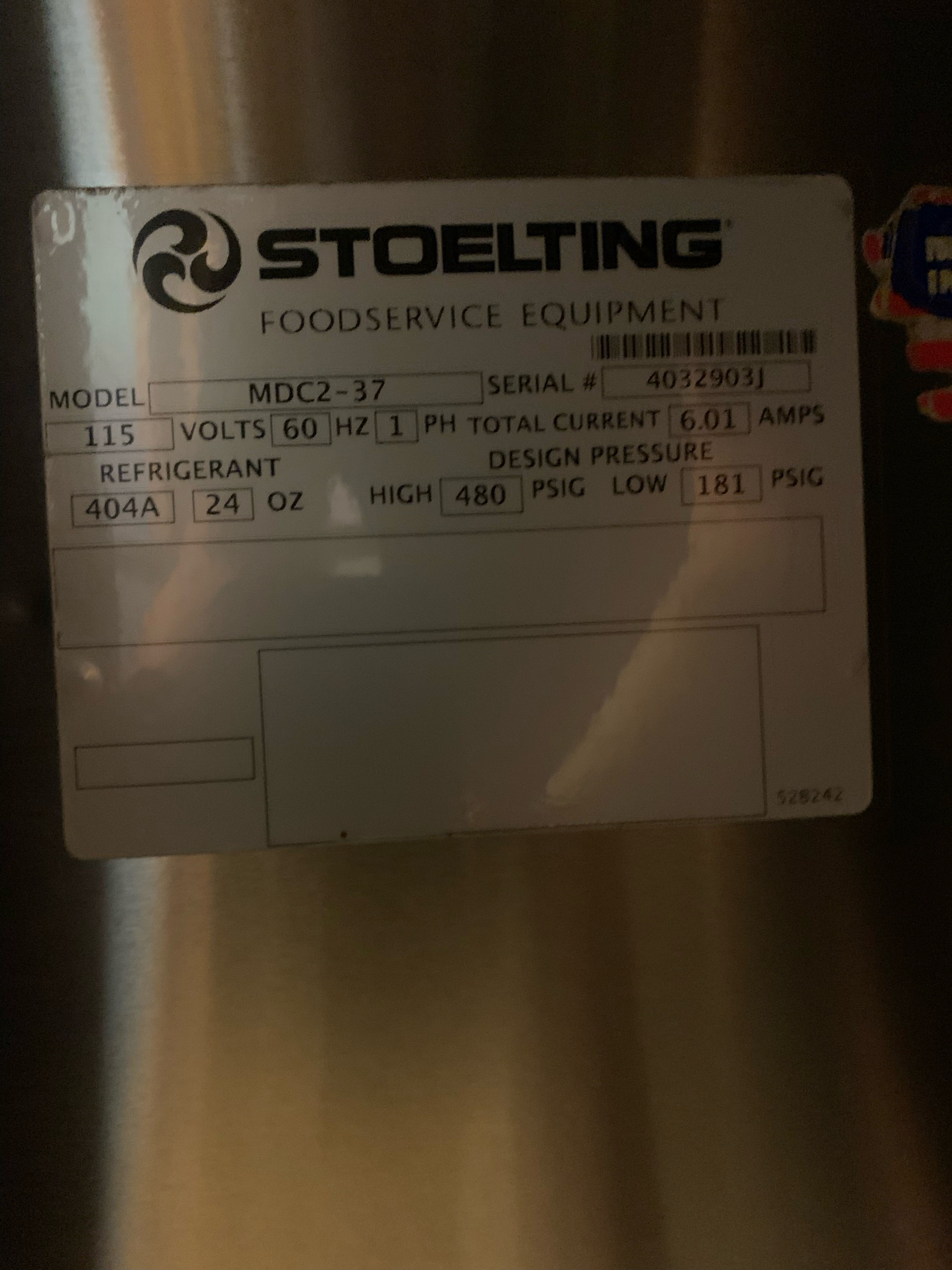 2012 Stoeltnig M202-38B00SIR 1ph air Custard Machine (shipping is extra, check or wire payment only)
