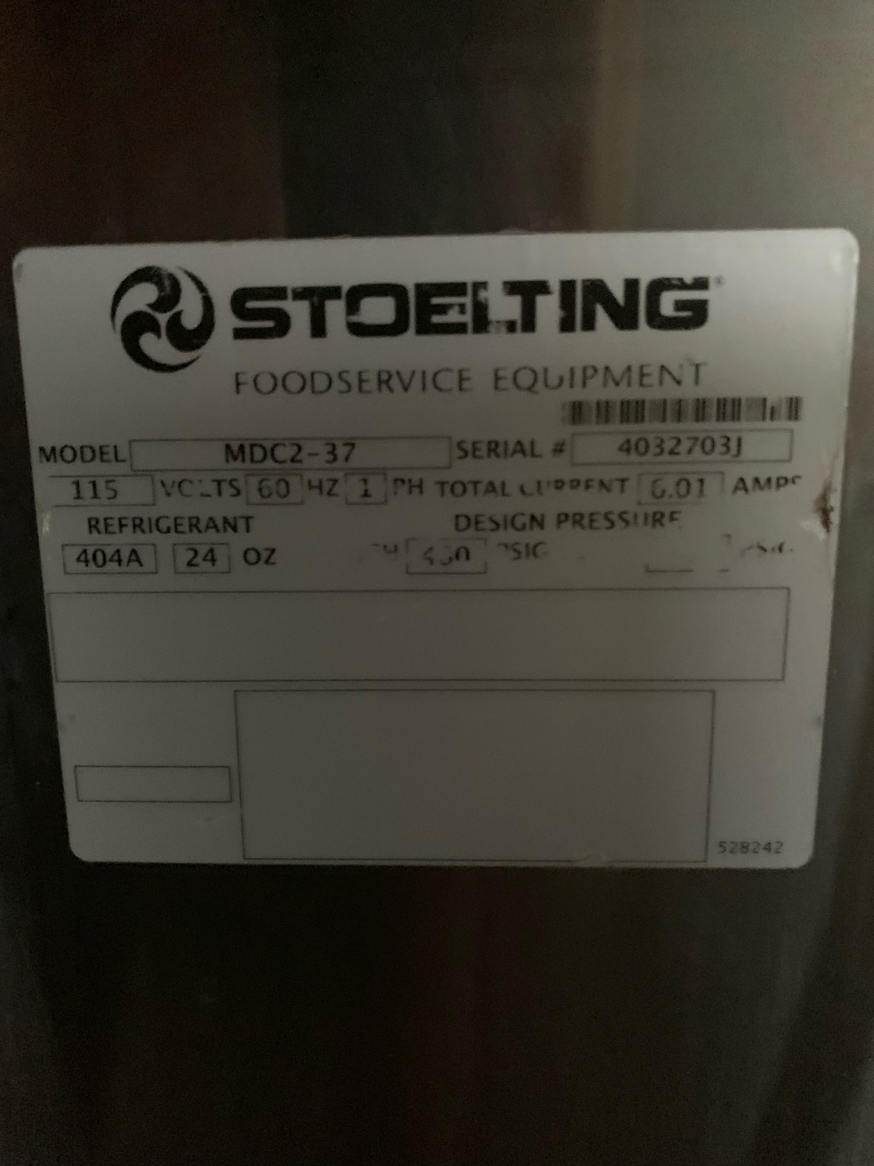 2012 Stoeltnig M202-38B00SIR 1ph air Custard Machine (shipping is extra, check or wire payment only)