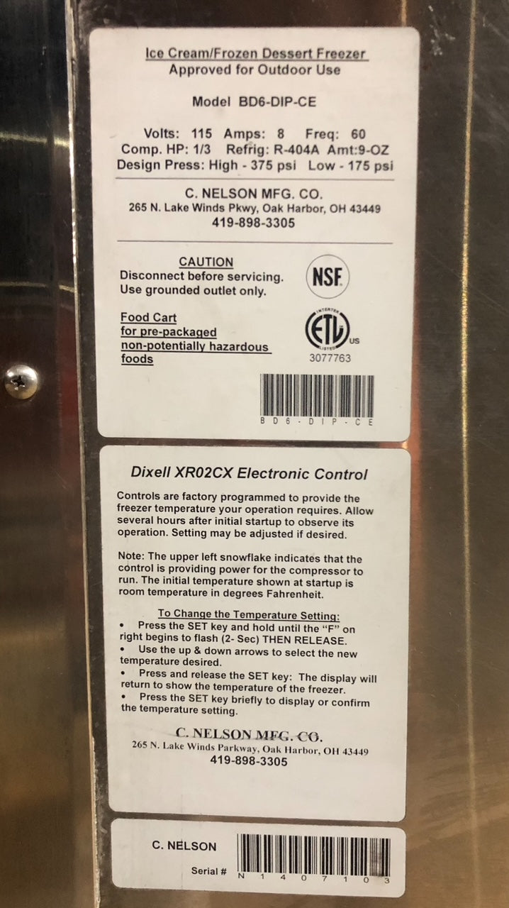 2014 Nelson BD6-CE-03 Dip Cart with sink and canopy 1ph air