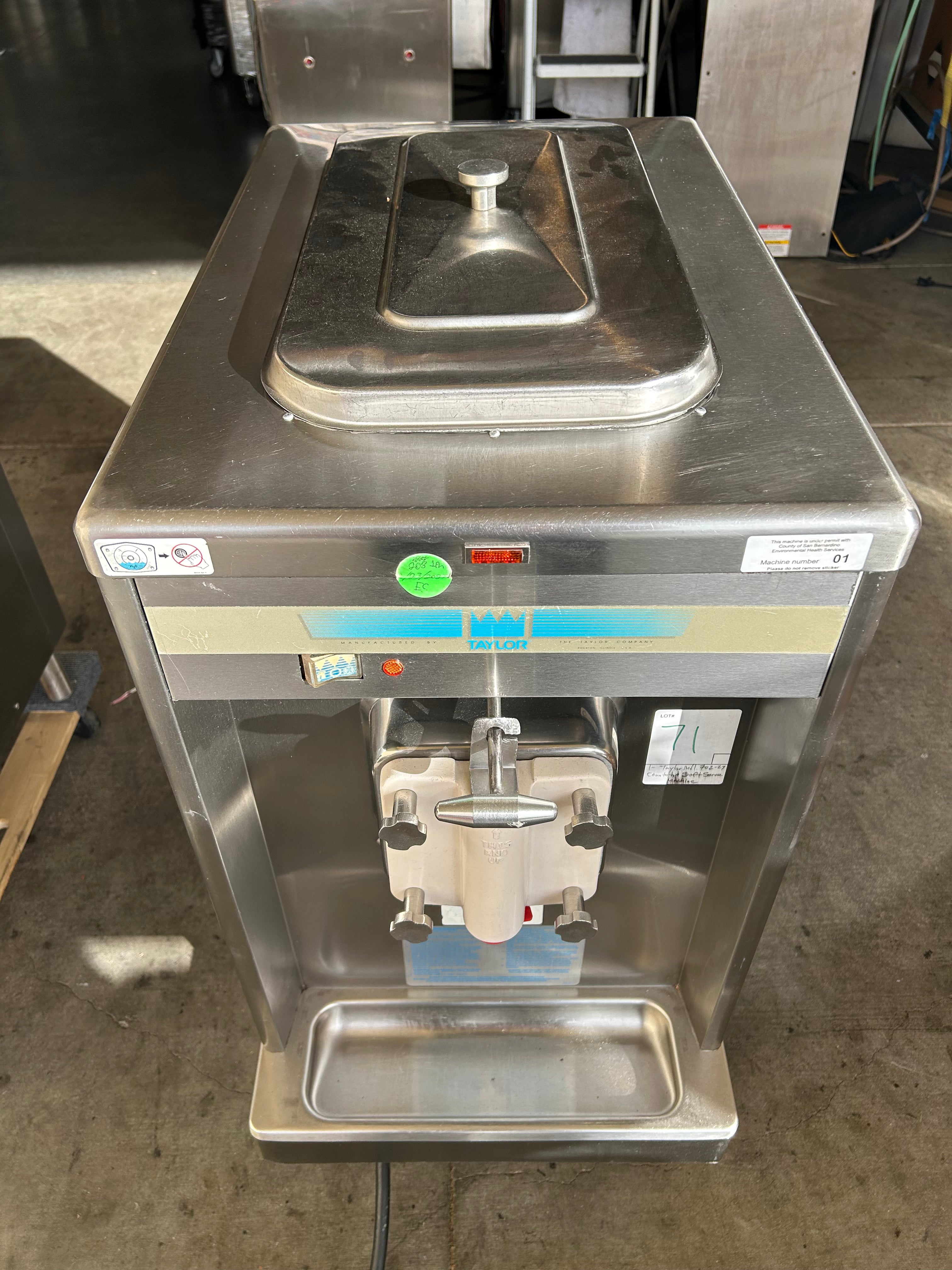 2008 Taylor 702-27 1PH Air Cooled Countertop High Output Single Flavor Soft Serve Machine