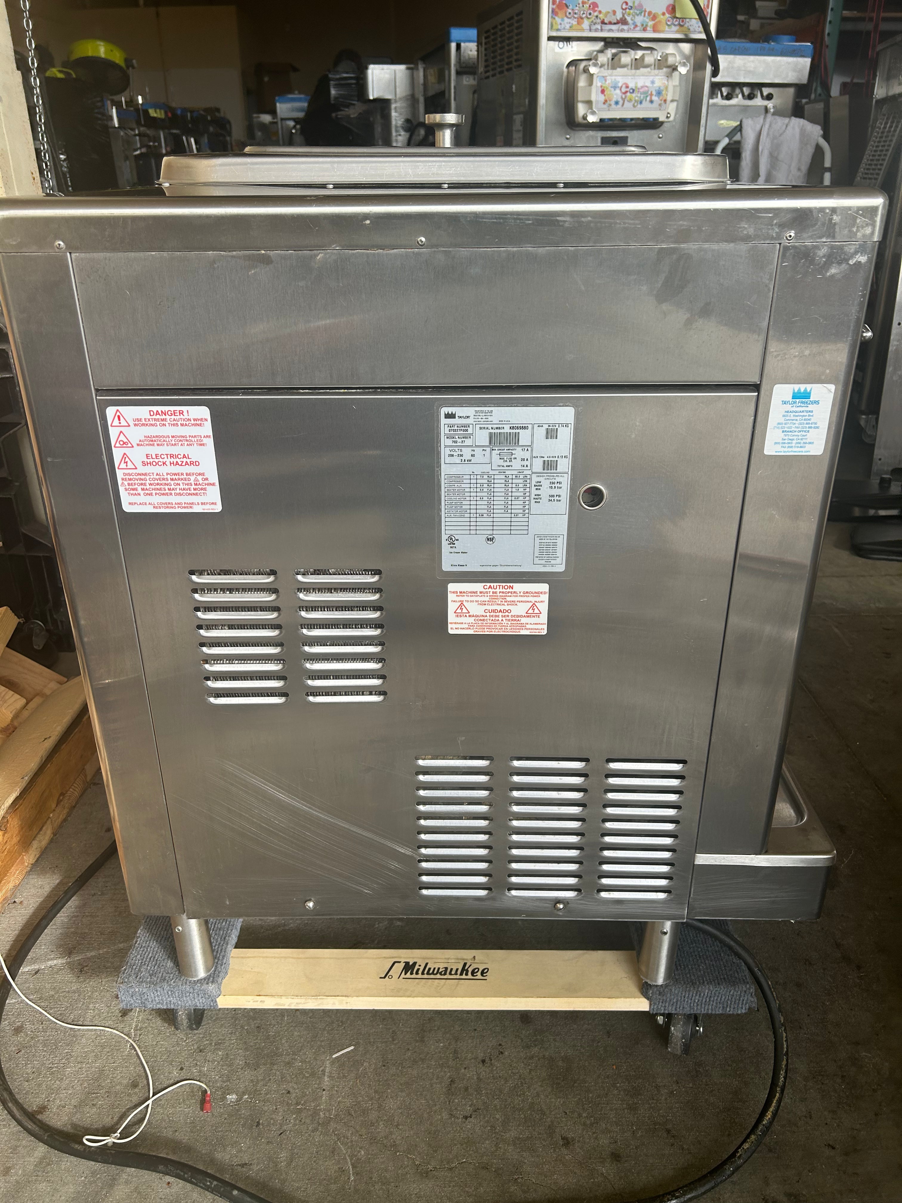 2008 Taylor 702-27 1PH Air Countertop High Output Single Flavor Soft Serve Machine