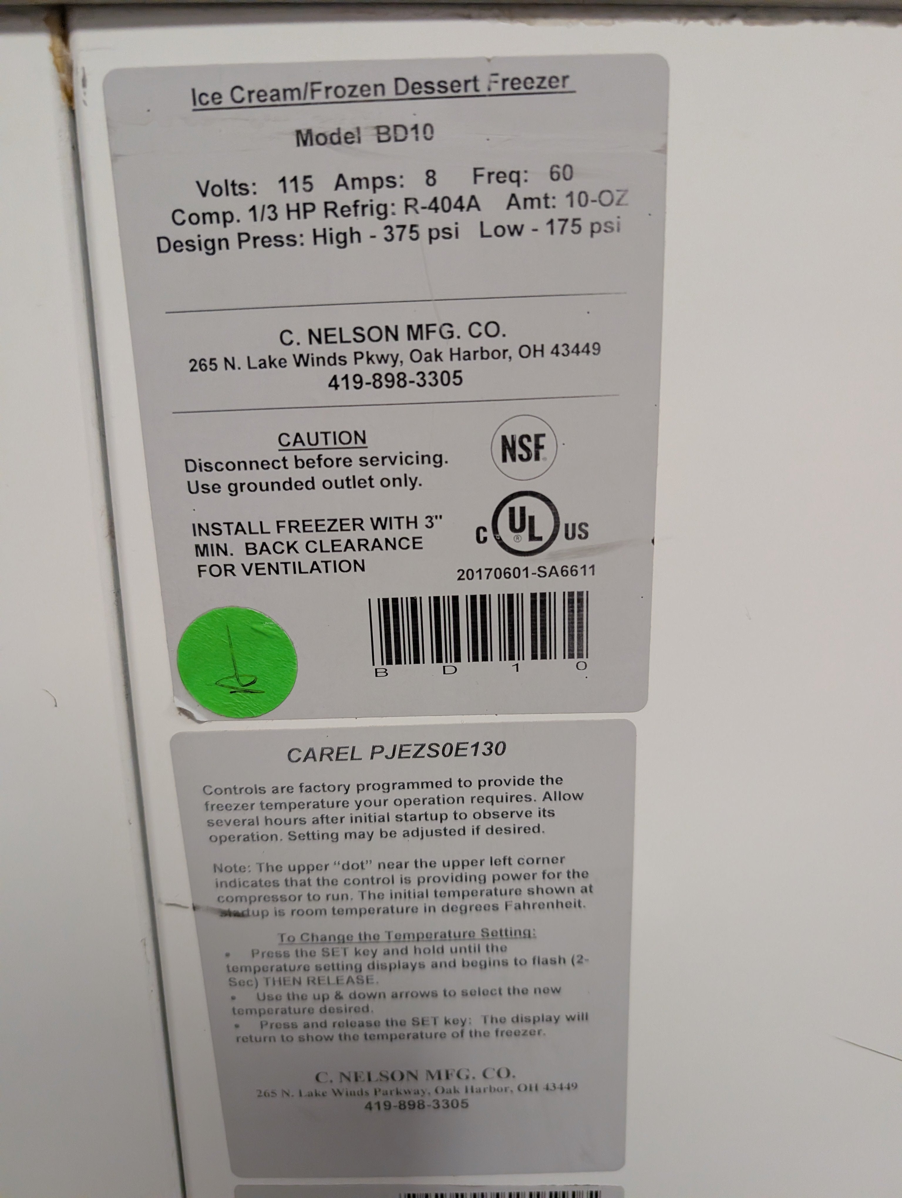 Used 2018 Nelson BD10 Dipping Cabinet Flip Lids