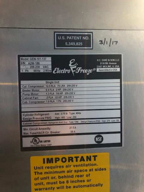 15RMT 1ph water 2017 Electrofreeze Single Flavor High Volume Soft Serve Machine- Frozen Yogurt & Soft Serve Machines -TurnKeyParlor.com