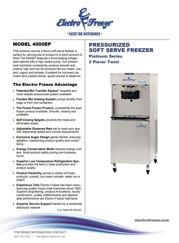 2008 Electrofreeze 4000ep 3ph water