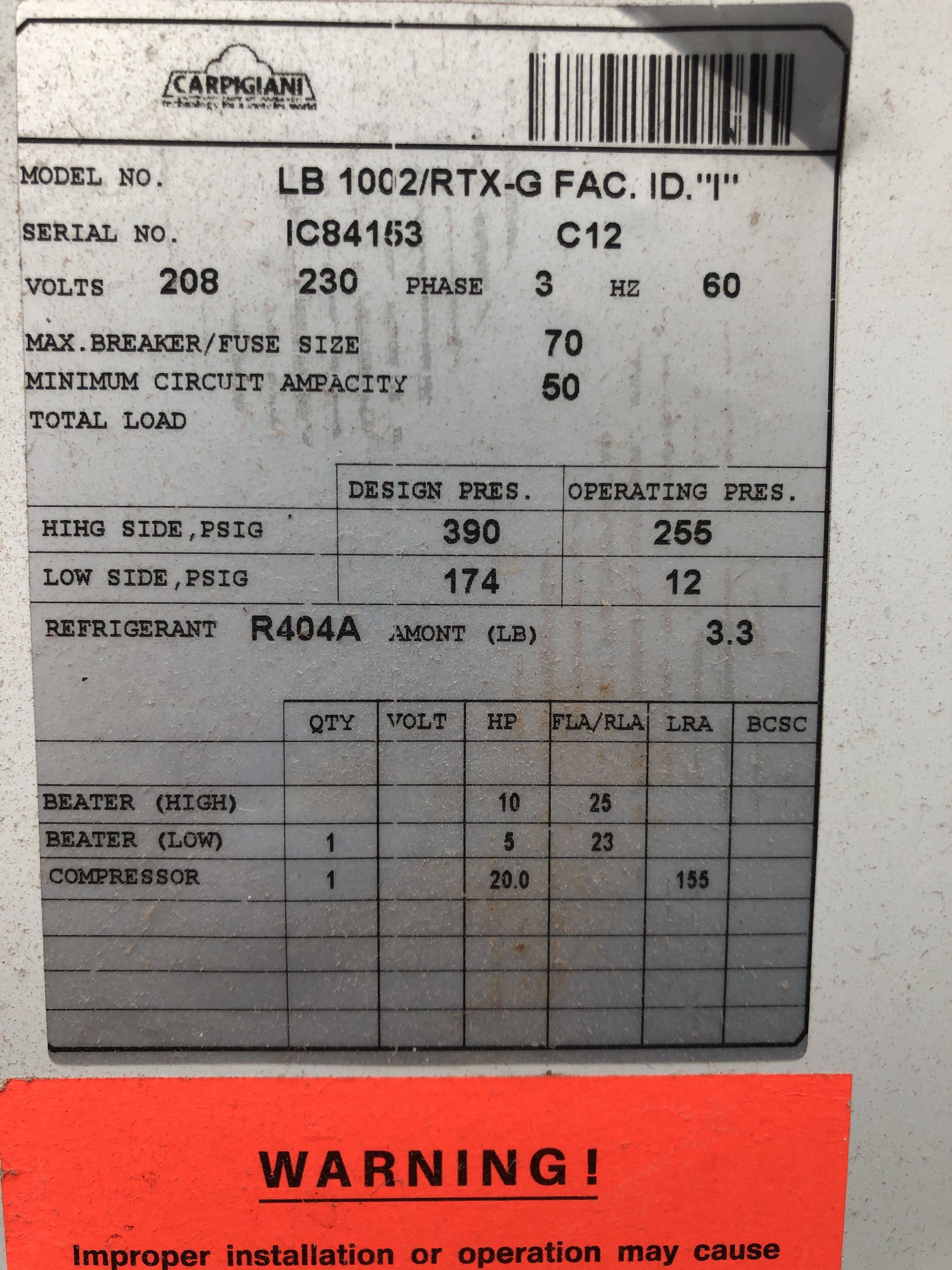 2012 LB1002 40 quart Carpigiani Batch Freezer - Batch Freezers - TurnKeyParlor.com