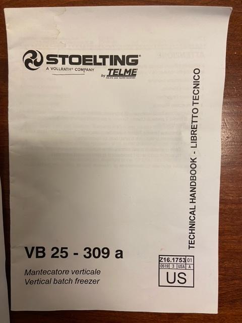 2019 Stoelting VB25 10 quart Batch Freezer 3ph air - Batch Freezers - TurnKeyParlor.com