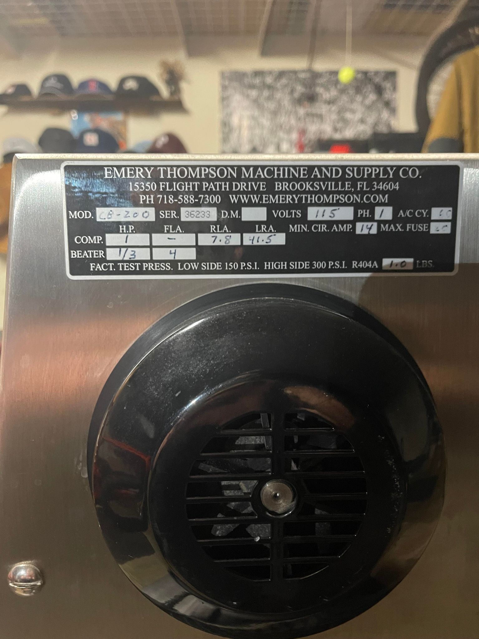 Used Emery Thompson CB200 3 qt batch 115V