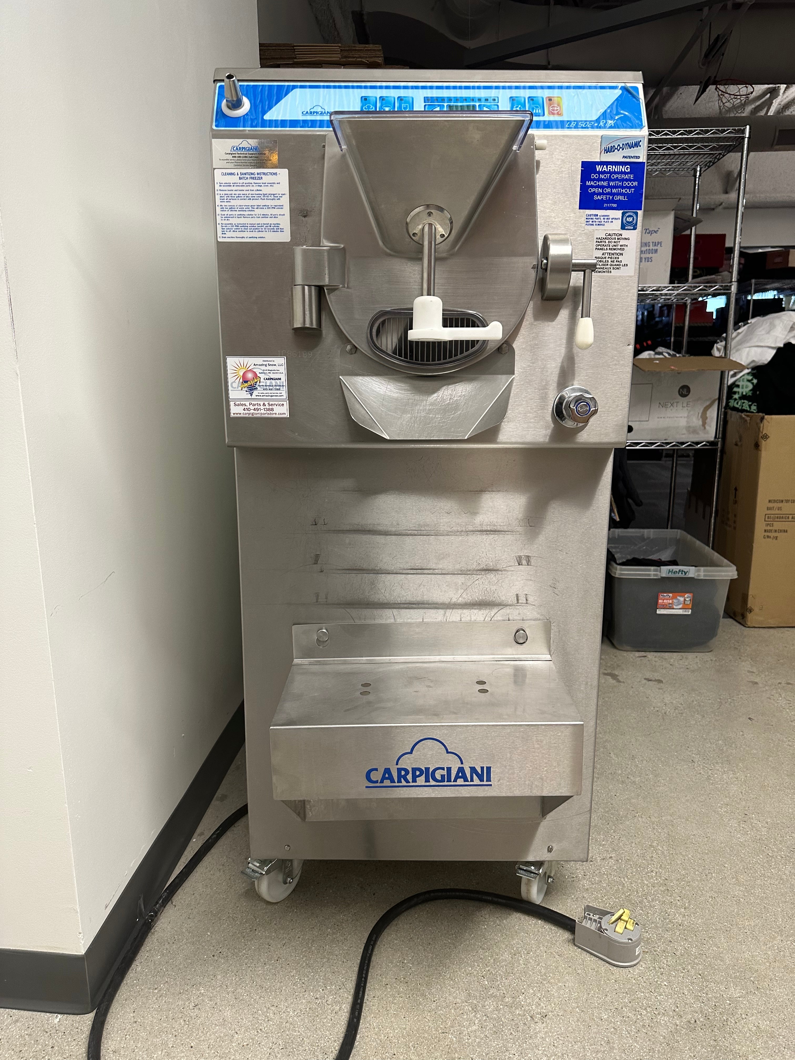 2012 Carpigiani LB-502/RTX-G Batch Freezer 3ph air