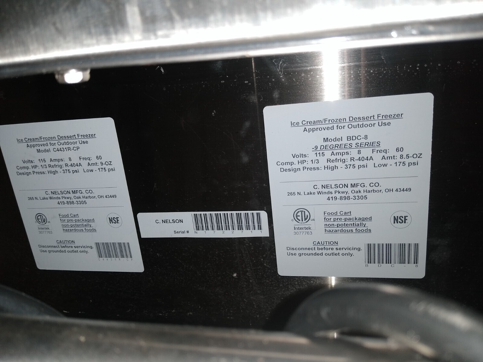 2017 Used Nelson BDC8 Novelty Push Cart