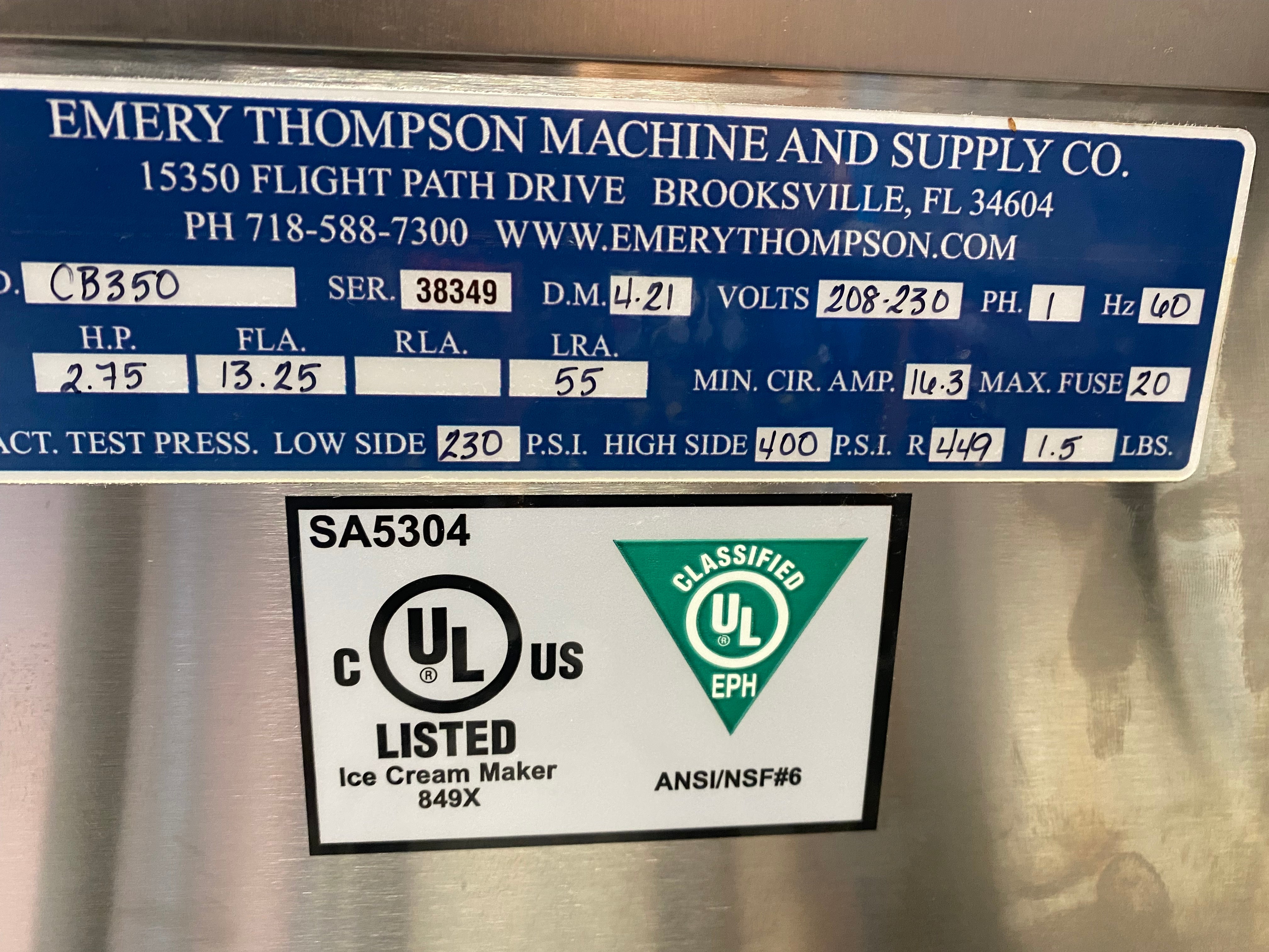 2021 Emery Thompson CB350 1PH Air Cooled - NO STAND