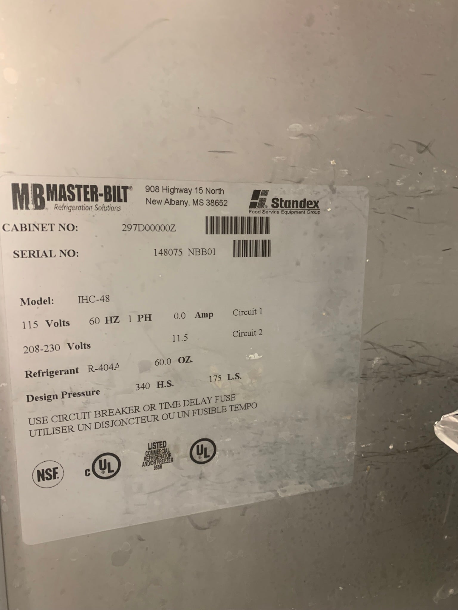 2014 Masterbilt IHC-48 Hardening Cabinet