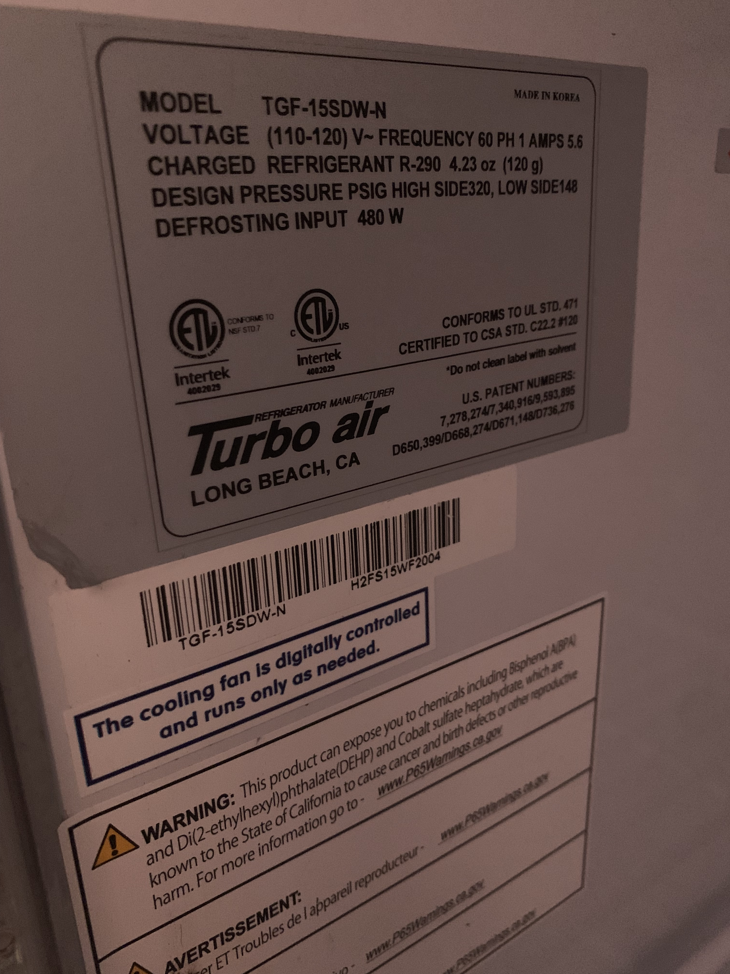 2020 Turbo Glass Single Door Merchandising Freezer