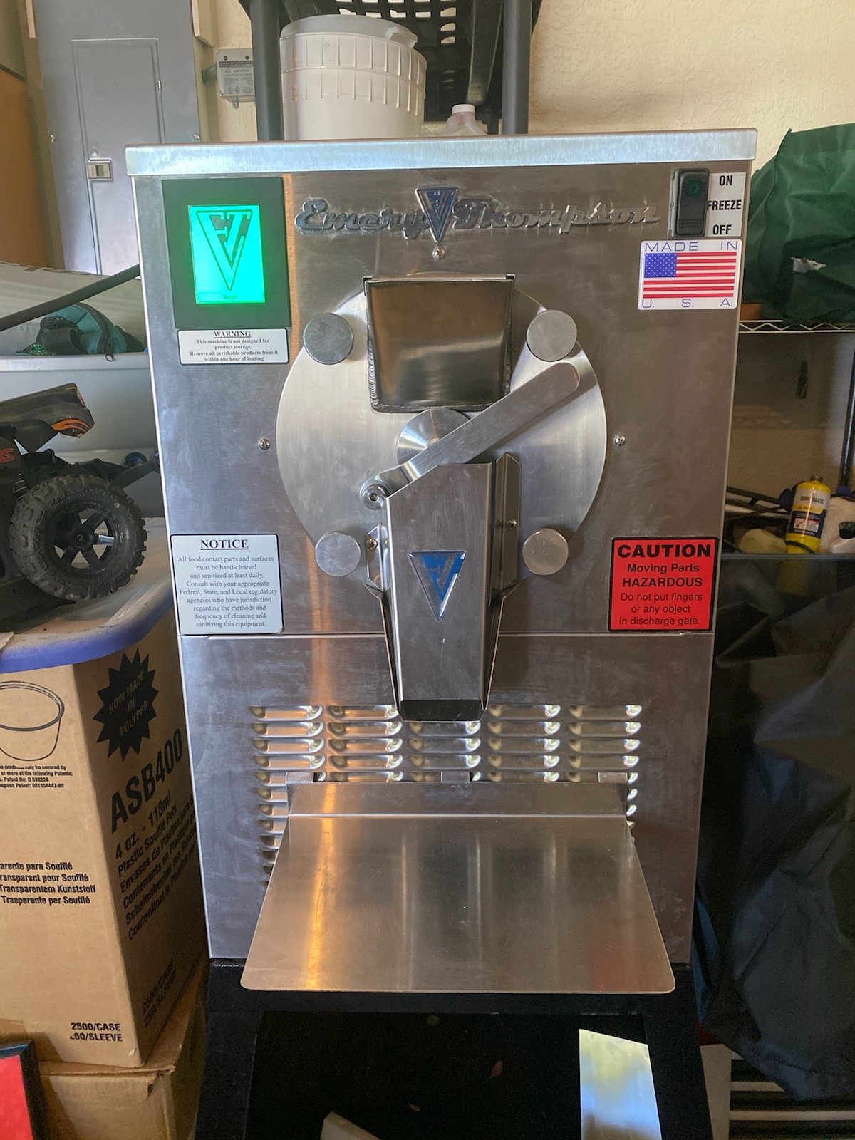 CB350 Emery Thompson Used 2017 Batch Freezer with Stand - Batch Freezers - TurnKeyParlor.com