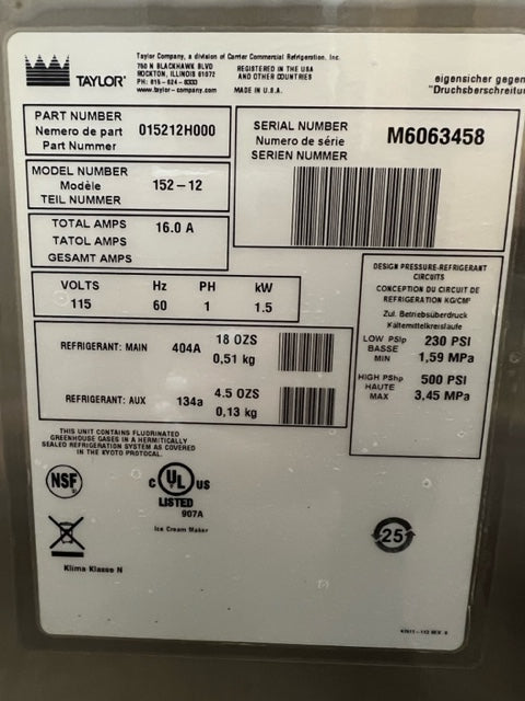 2016 152 Taylor 1ph air