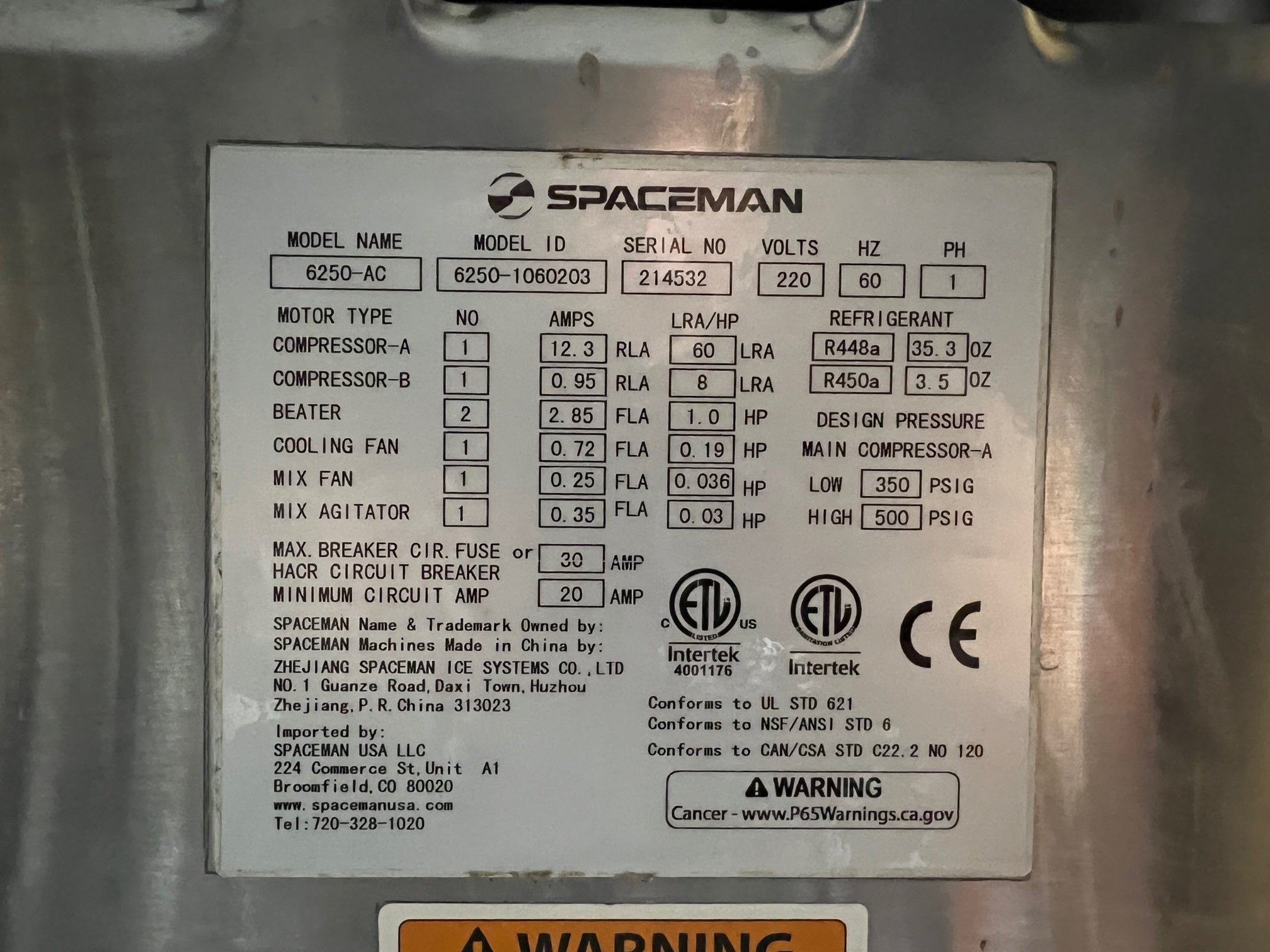 2021 Spaceman 6250AC Spaceman