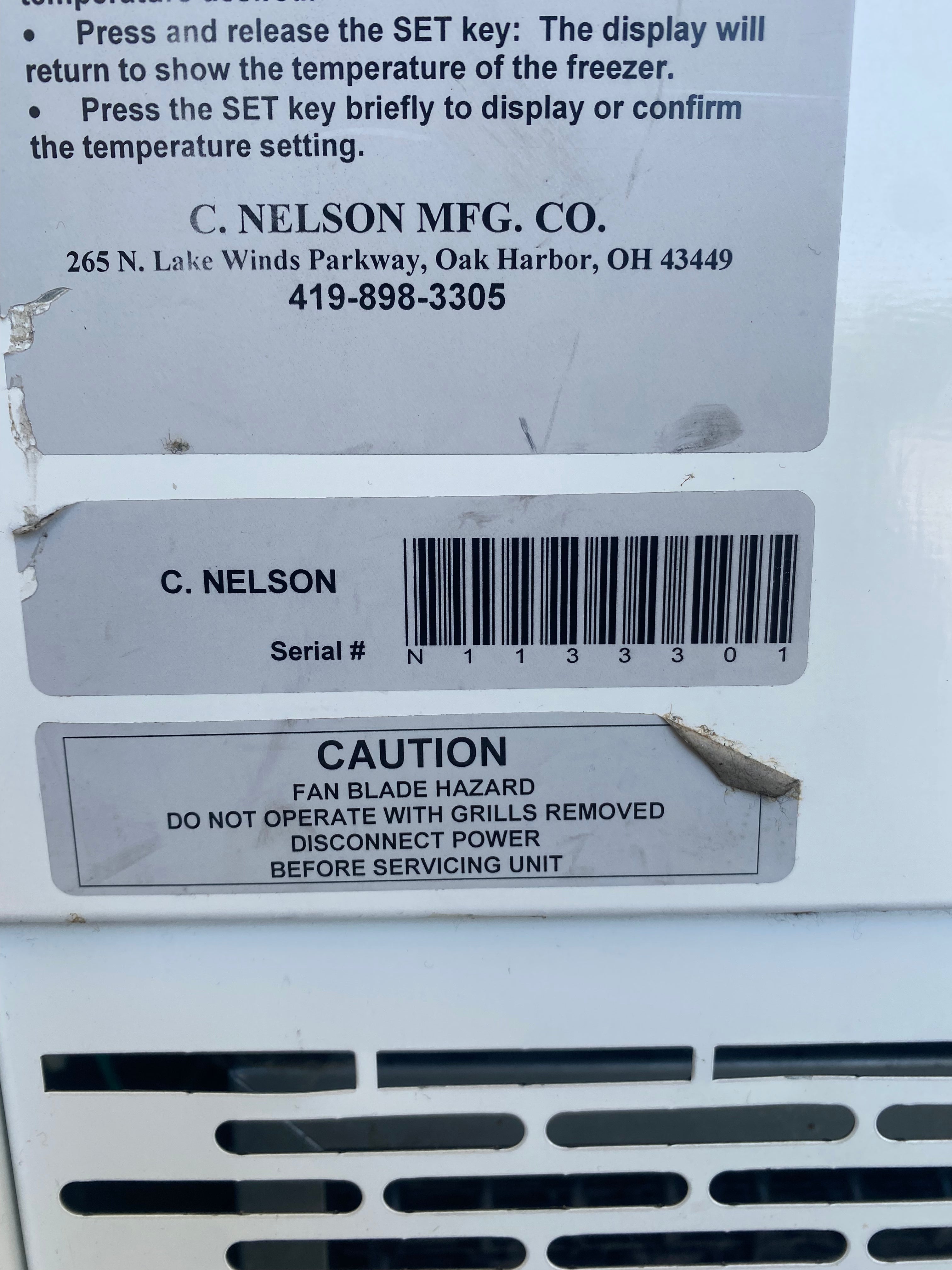 Used Nelson BD-8 Ice Cream Dessert Freezer