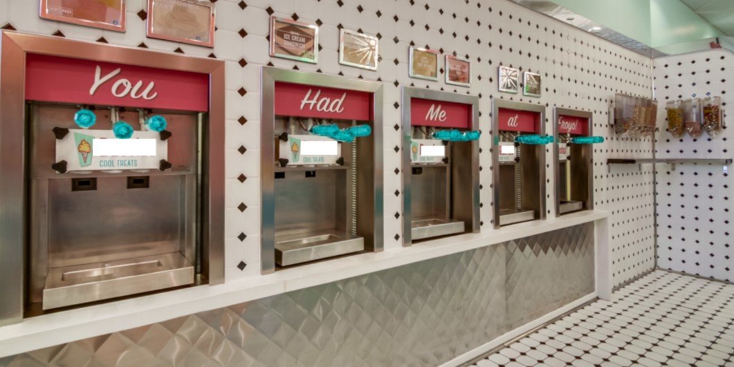 Retro Full Froyo and Ice Cream Store with 5 Stoelting Machines