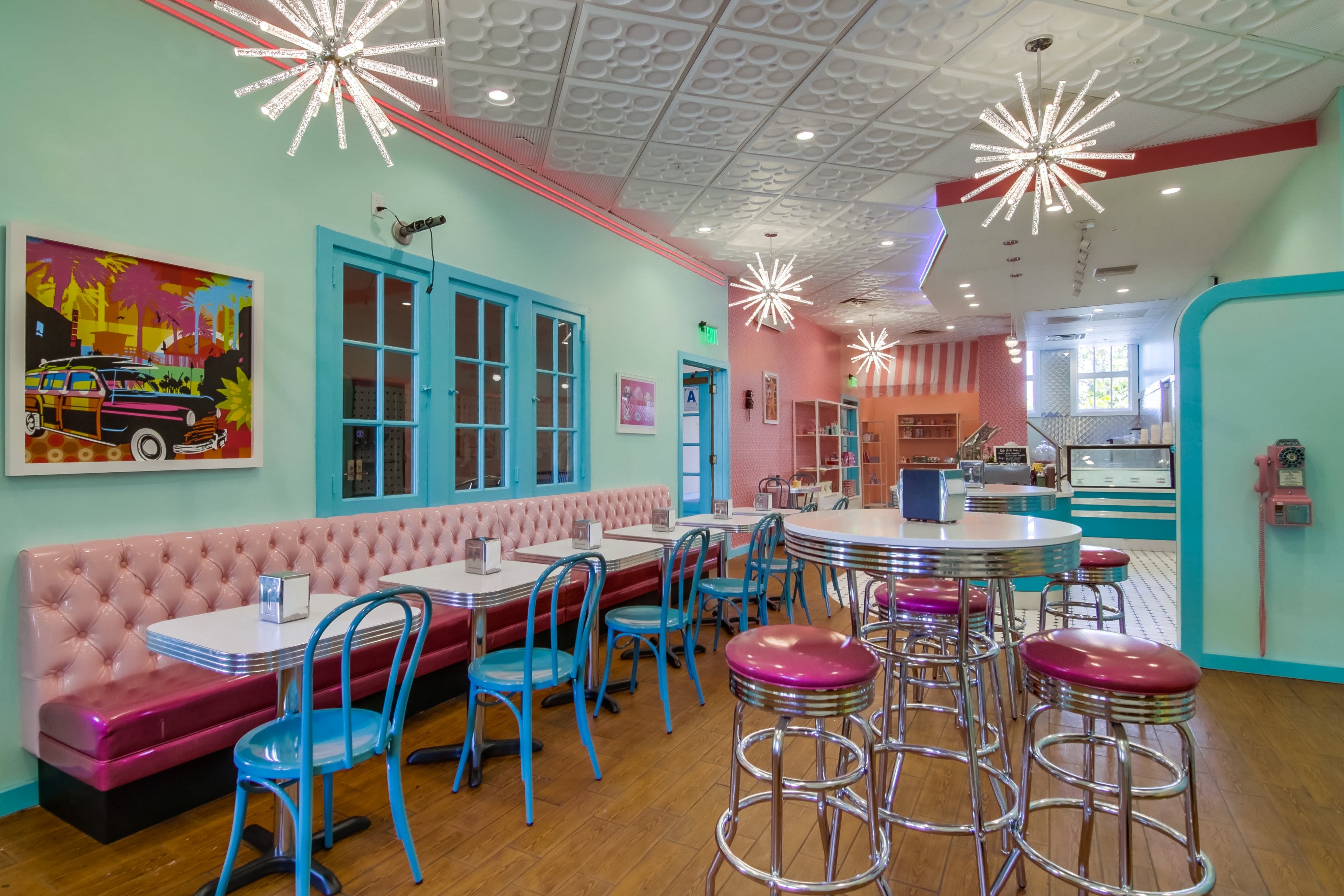 Retro Full Froyo and Ice Cream Store with 5 Stoelting Machines