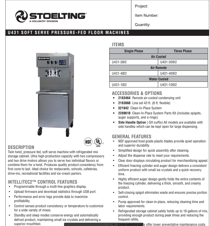 2017 Stoelting U431 1ph AIR