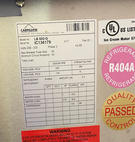 2018 Carpigiani LB502-G Batch Freezer 3ph water cooled