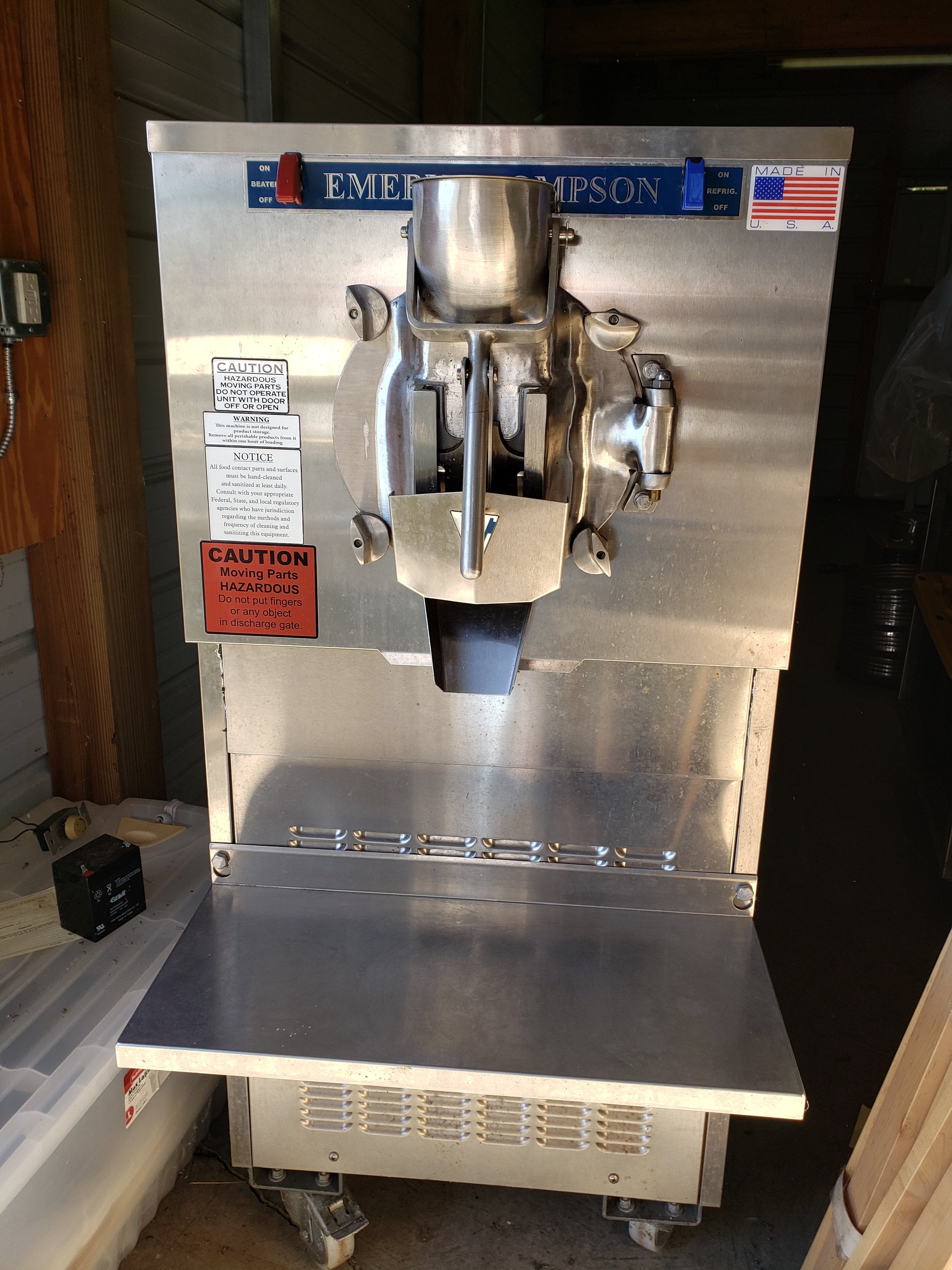 Used 12 quart Emery Thompson 12HSC 1 Phase Water Cooled Batch Freezer - Batch Freezers - TurnKeyParlor.com