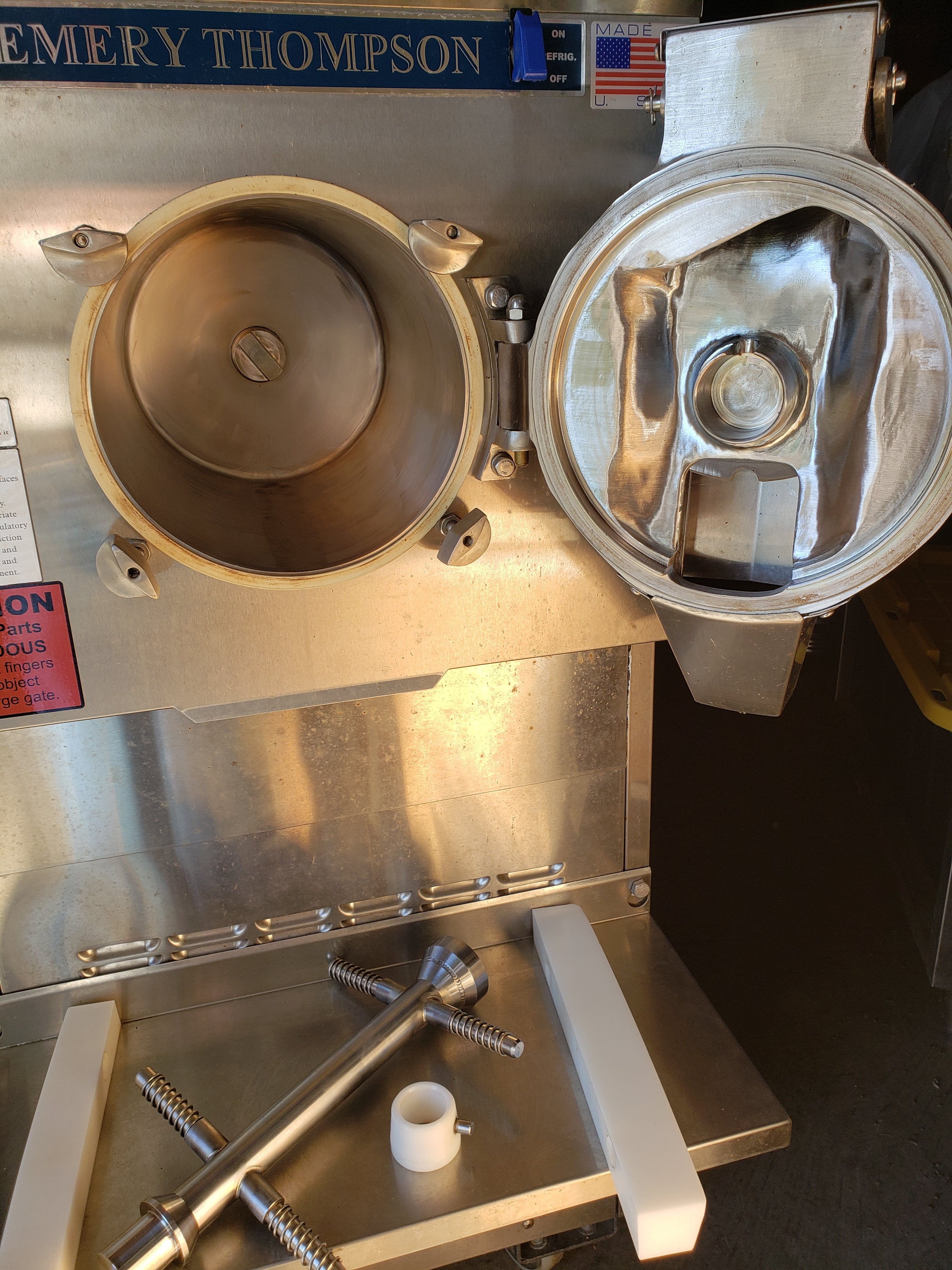 Used 12 quart Emery Thompson 12HSC 1 Phase Water Cooled Batch Freezer - Batch Freezers - TurnKeyParlor.com