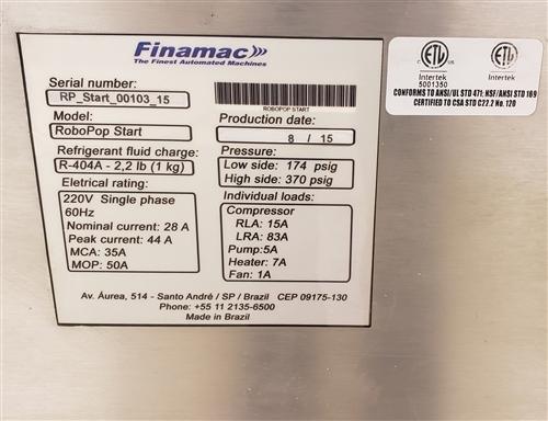 Used 2015 Robopop Start Popsicle machine