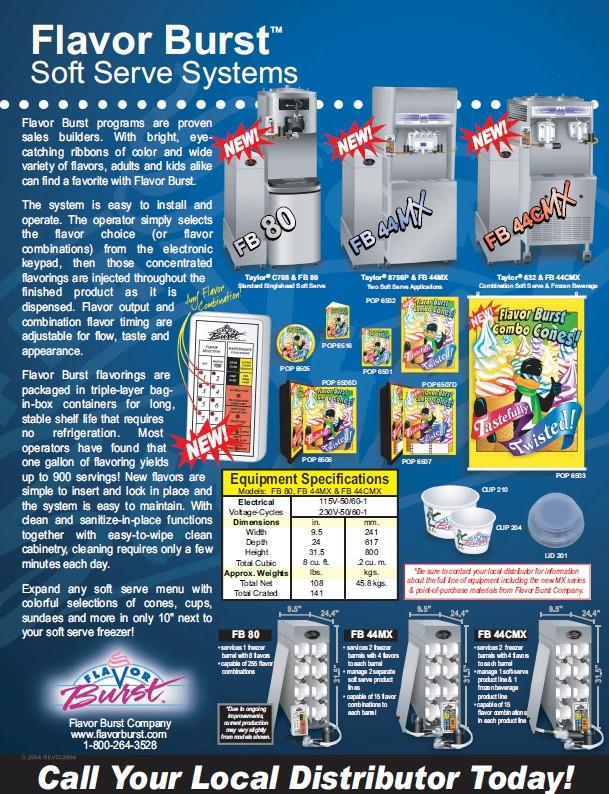 Used FB80 Flavorburst Ice Cream Machine Flavoring System