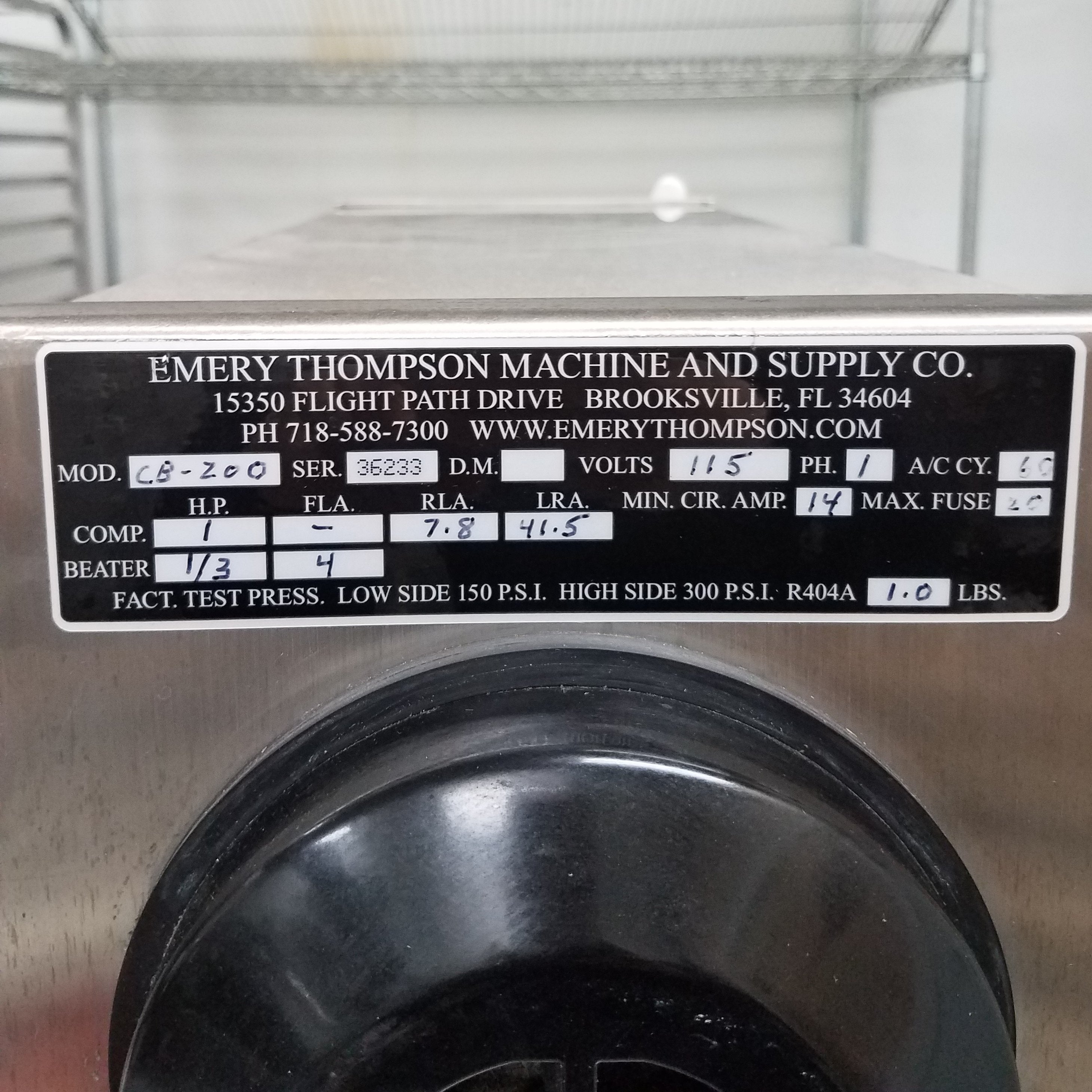 Used Package Emery Thompson CB200 Micro Dairy Pasteurizer