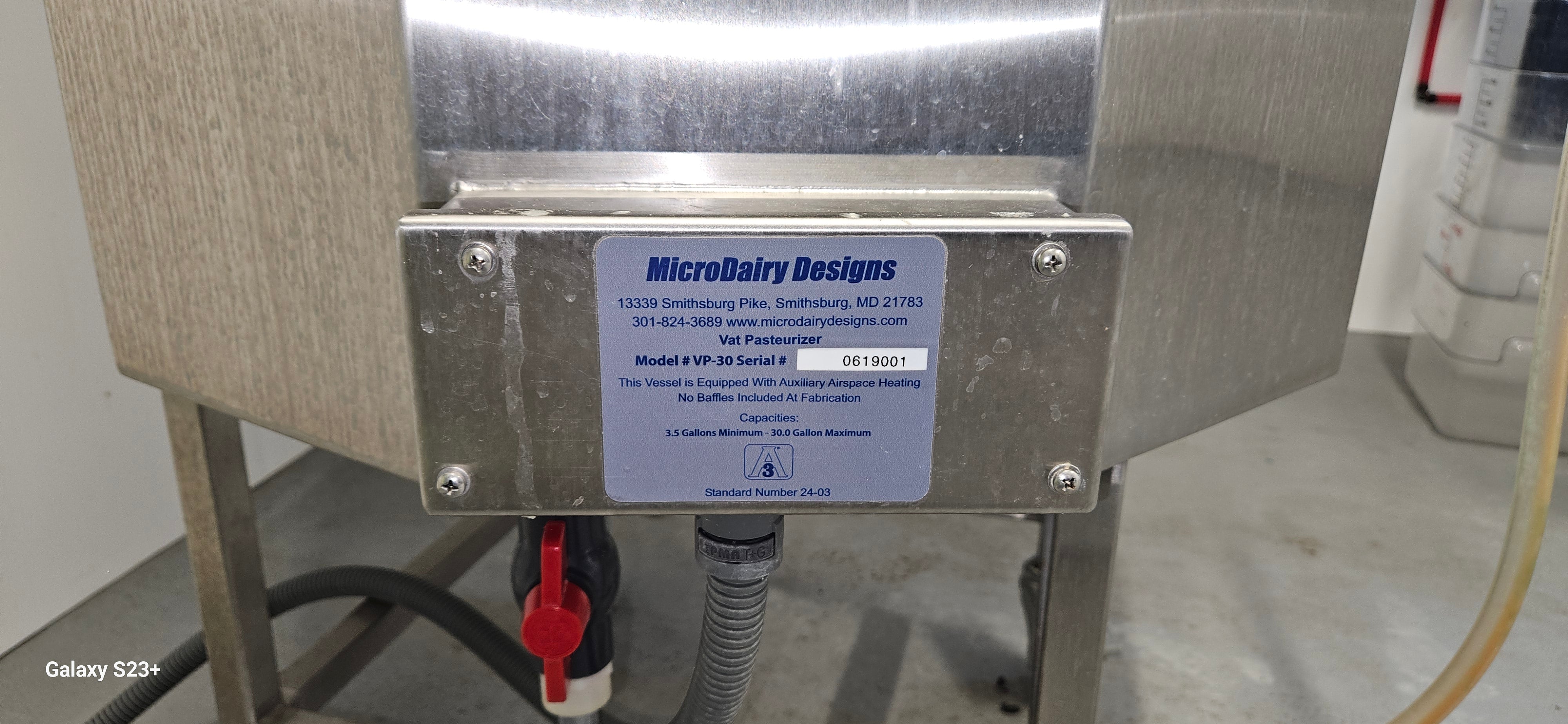 2019 Micro Dairy VP-30 30 gallon 1 phase  water cooled