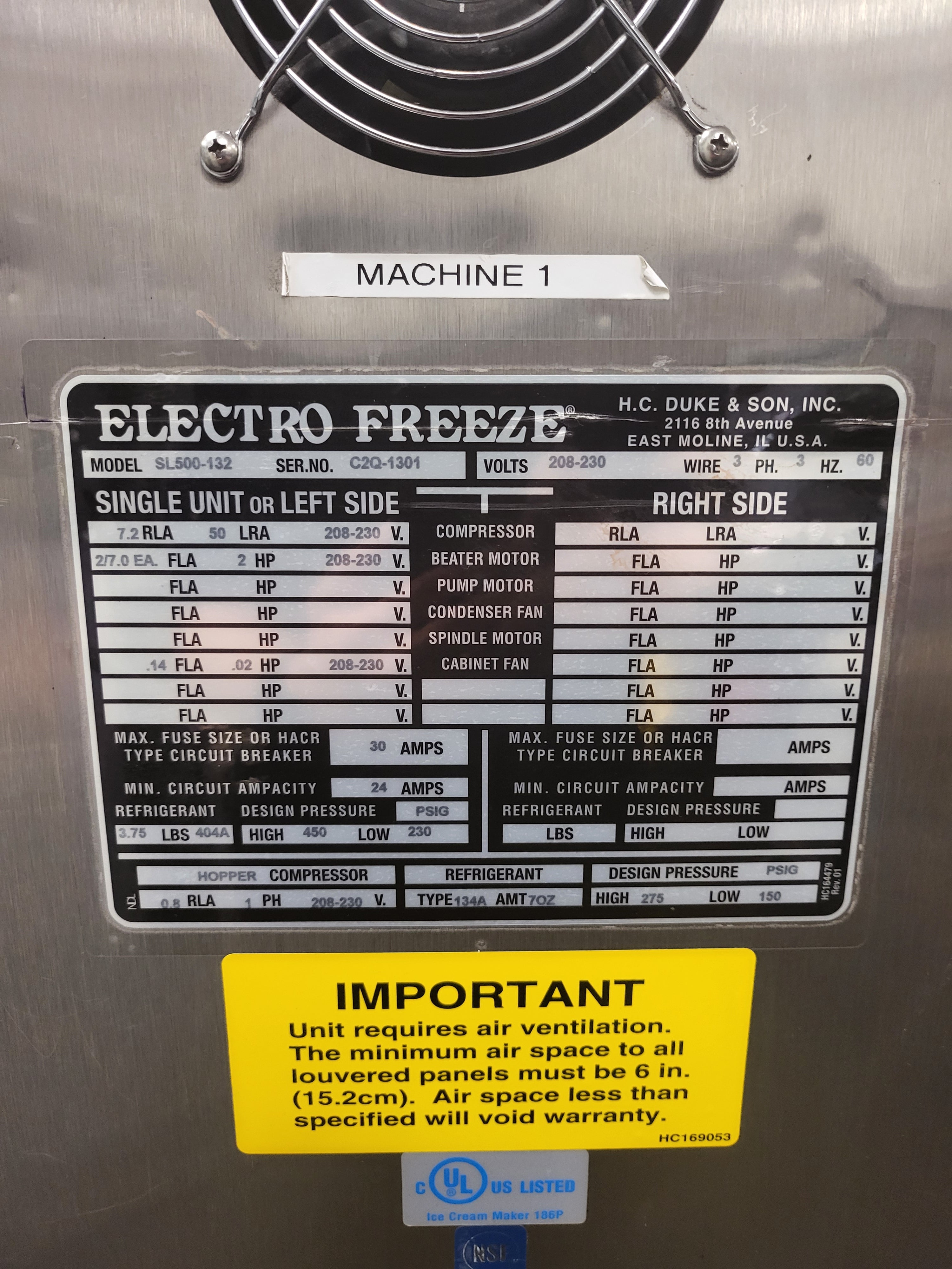 5 unit Package deal 2011 Electrofreeze SL-500 3PH water cooled